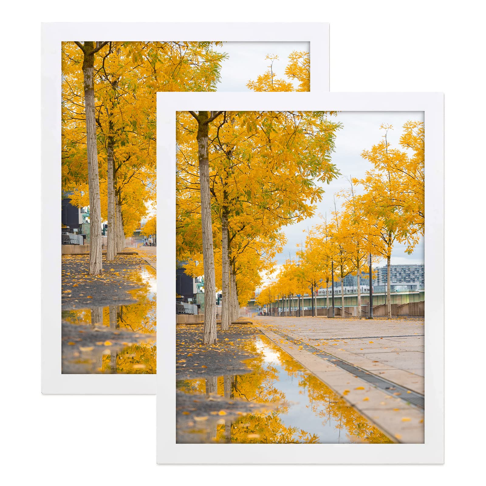 Golden State Art, Solid Wood 16x20 Wooden Picture Frame - for 16x20 Photos, 1-1/4-Inch Wide with Real Glass - Horizontal and Ver