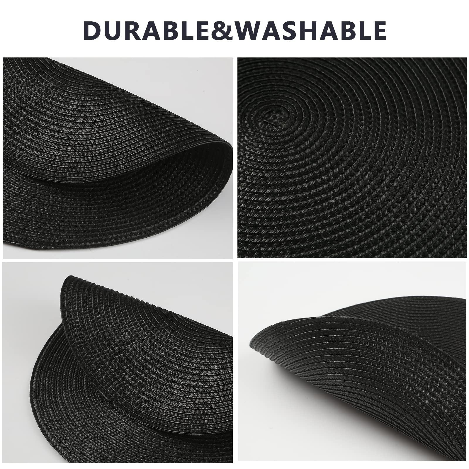 Wanyd Placemats Round Placemats For Dining Table Set Of 6, 12.6 Inch Small Circle Placemats Washable Heat Resistant Non Slip Rou