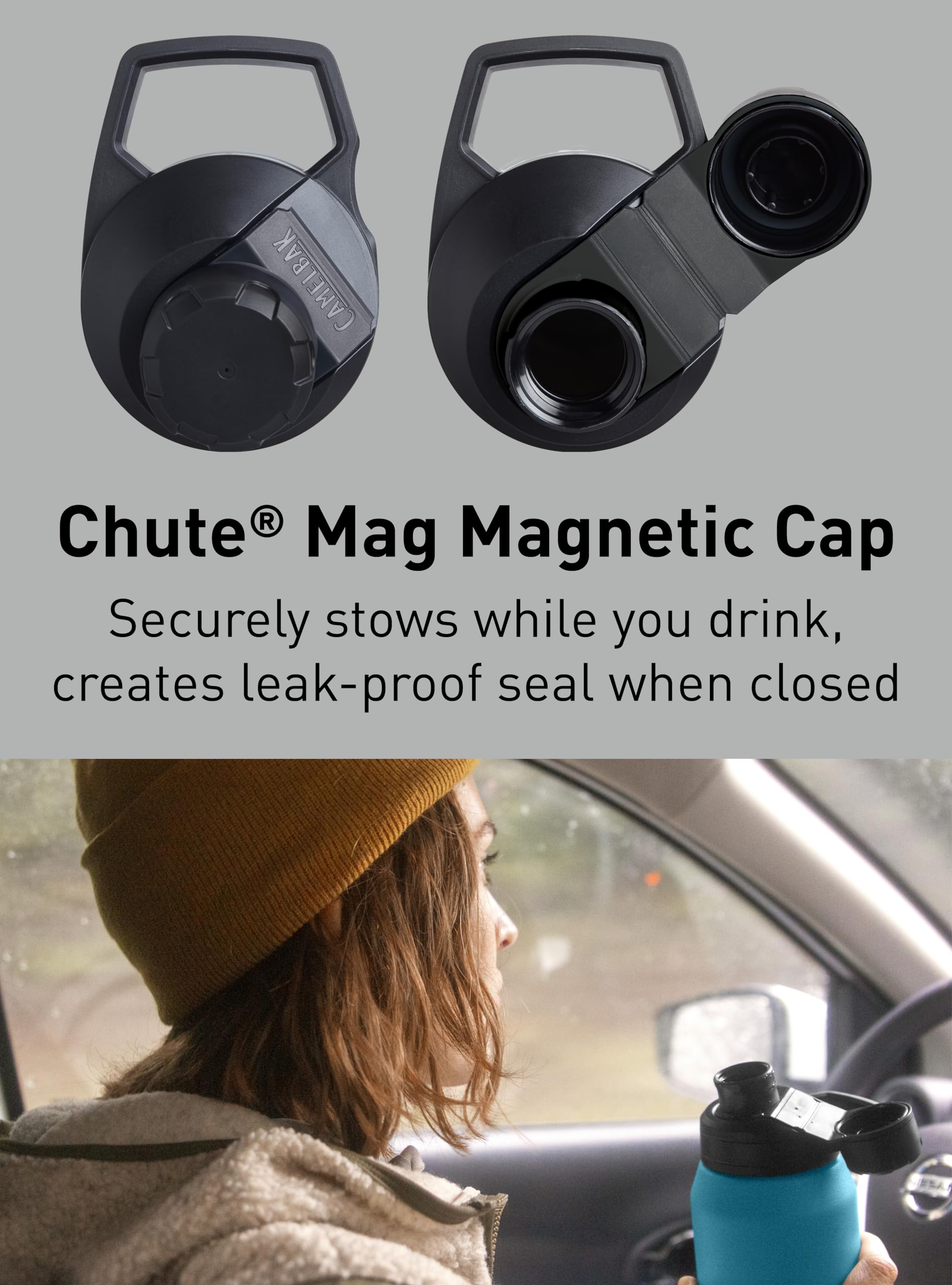 Camelbak Chute Mag 20Oz Vacuum Insulated Stainless Steel Water Bottle, Black