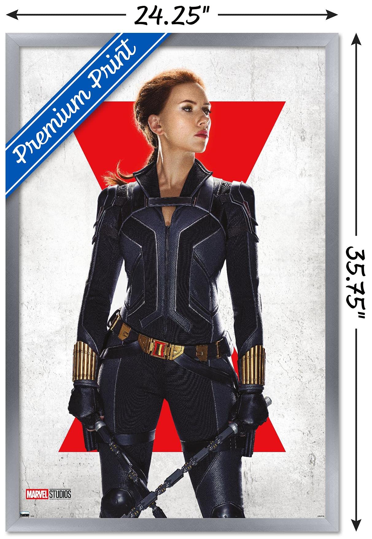 Trends International Marvel Black Widow - Black Widow One Sheet Wall Poster, 22.37'' X 34.00'', Silver Framed Version