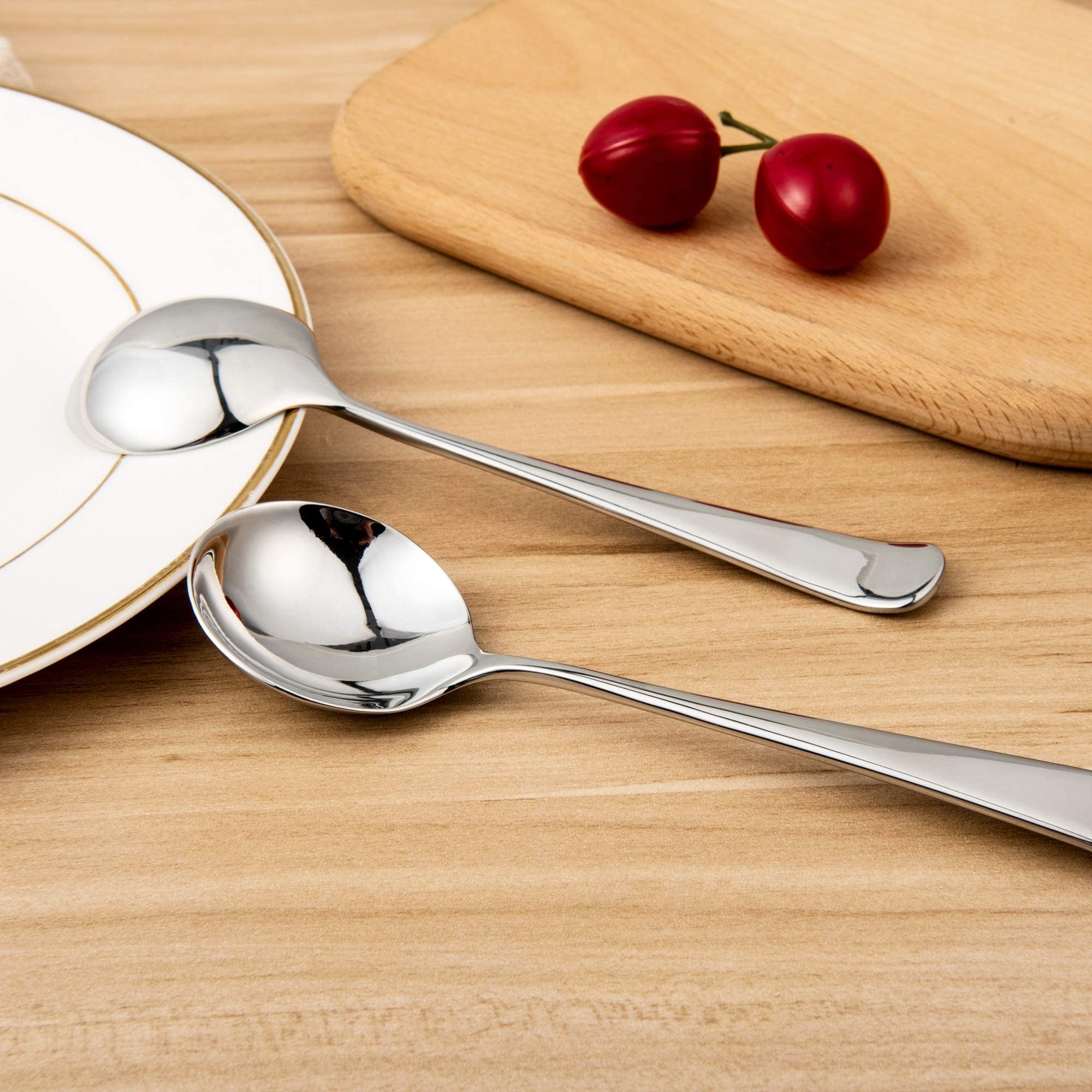 Imeea Roud Soup Spoons Sus304 Stainless Steel Small Soup Spoons 6-Inch, Set Of 4