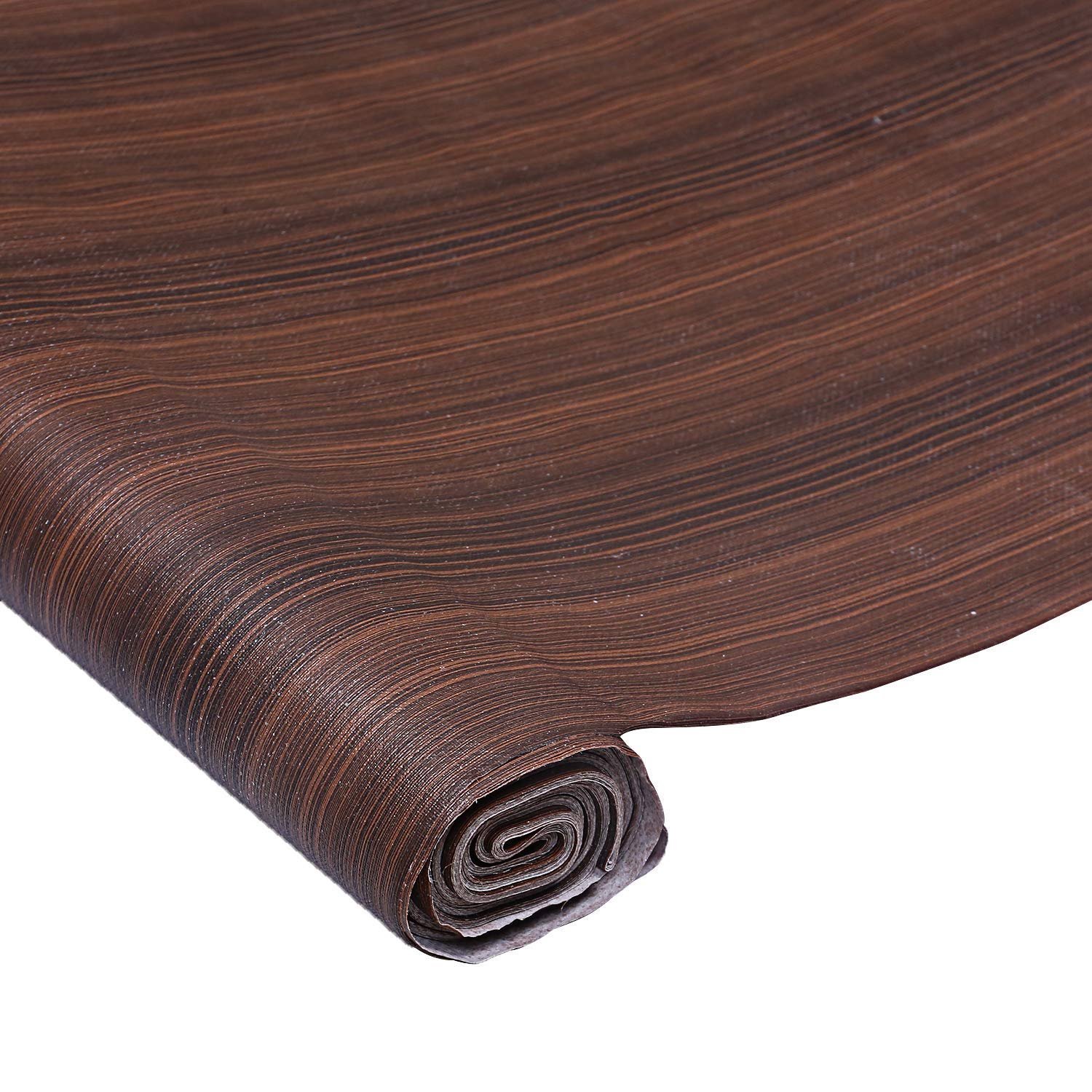 Kuber Industries Wooden Design Pvc Wardrobe Kitchen Drawer Shelf Mat,10 Mtr (Dark Brown) -Ctktc32152