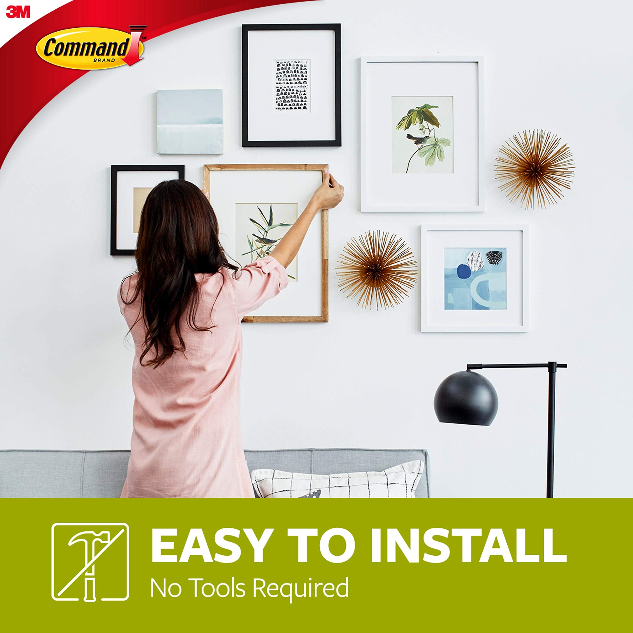 Command Large Universal Frame Hanger  3-Hangers  6-Strips  6-Frame Stabilizer Strips  4-Pack  Decorate Damage-Free