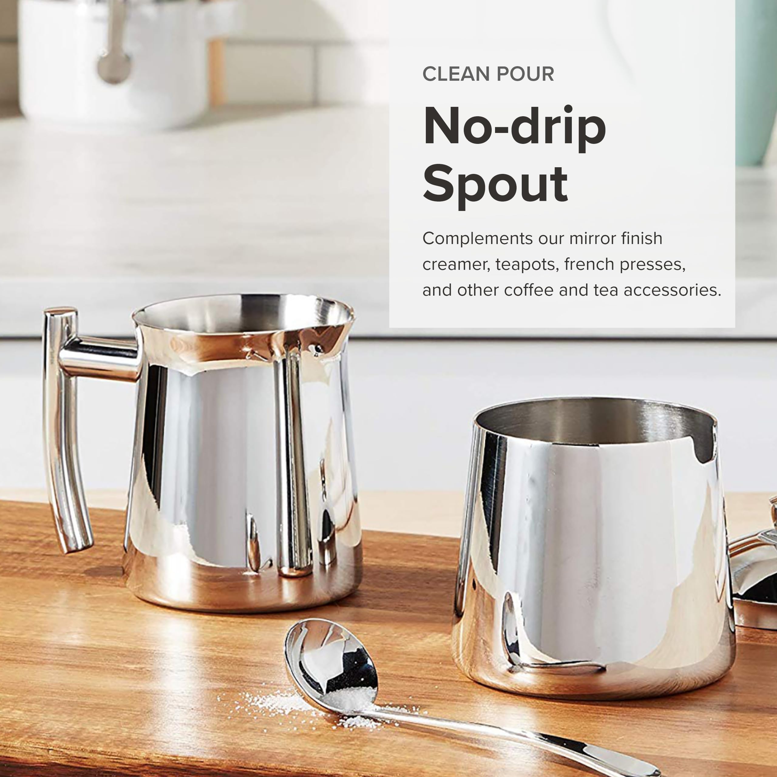 Frieling Usa 18/10 Stainless Steel Creamer/Frothing Pitcher - Stainless Pitcher - Metal Pitcher With Handle - Coffee Creamer Con