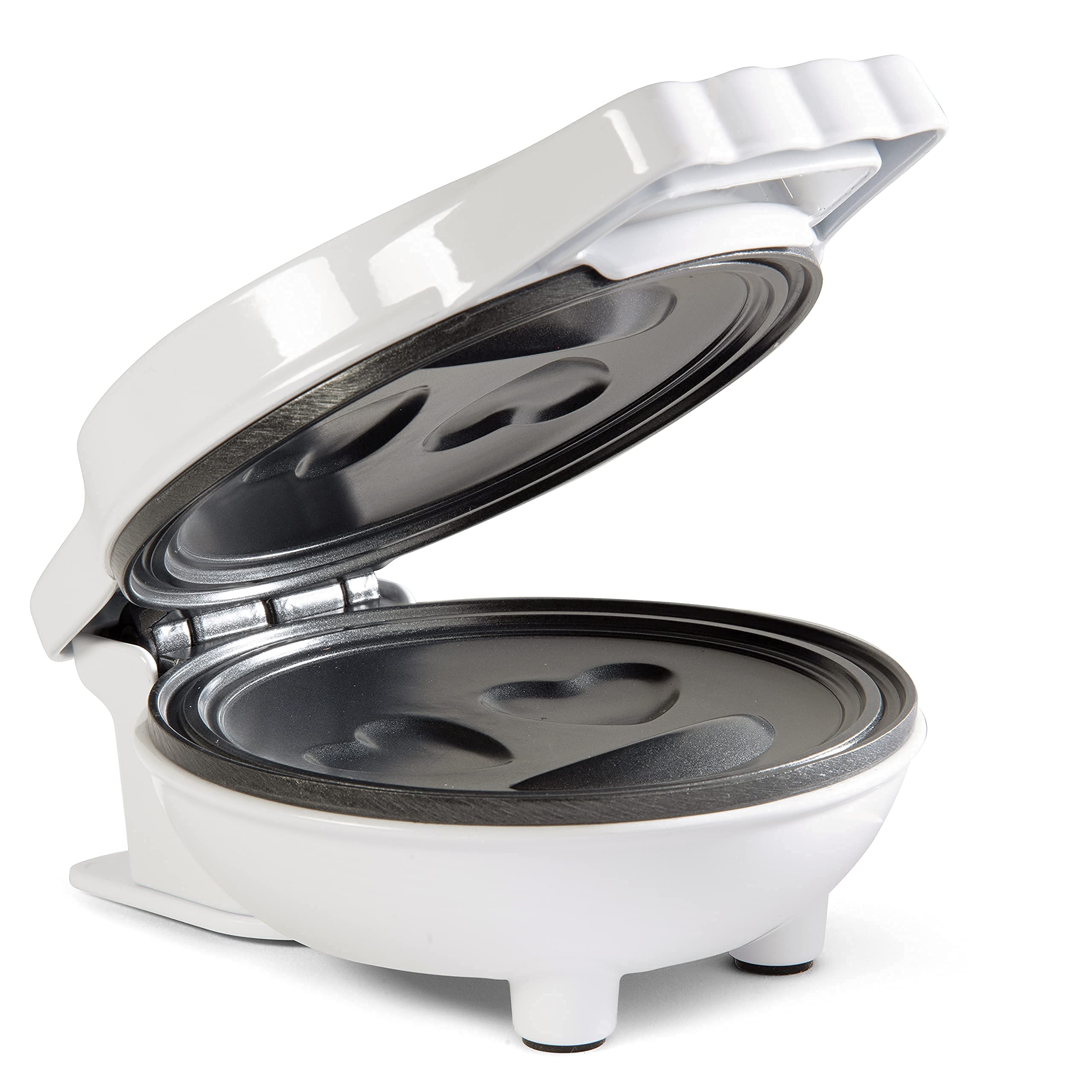 Heart Eyes Emoji Mini Waffle Maker - Make Breakfast Special W Cute Personal-Sized 4'' Smiley Face Pancakes- Electric, Nonstick B