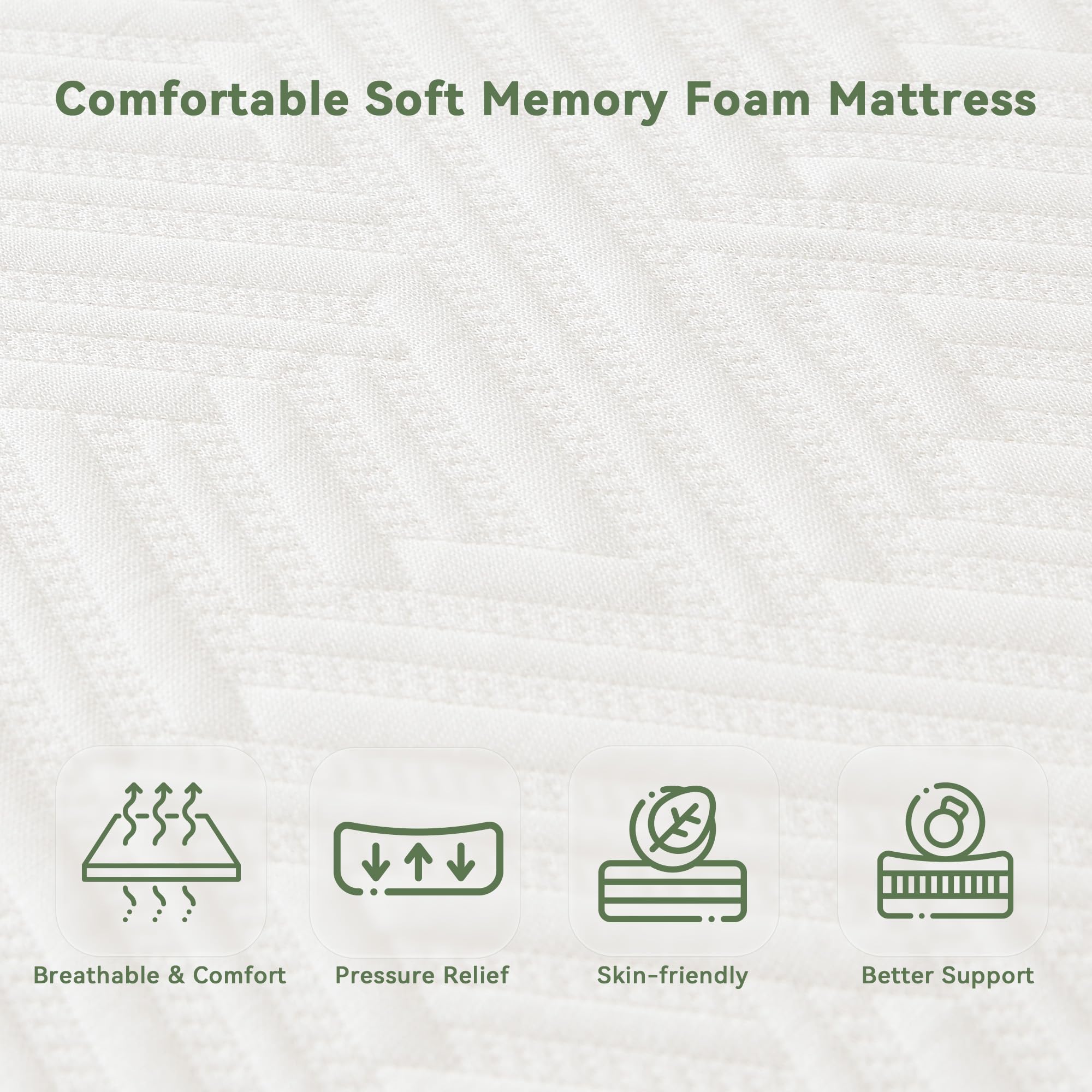 PicWooki Queen Mattress, 6 Inch Memory Foam Mattress Queen Size Mattresses in a Box with Washable Removable Cover, Soft and Comf
