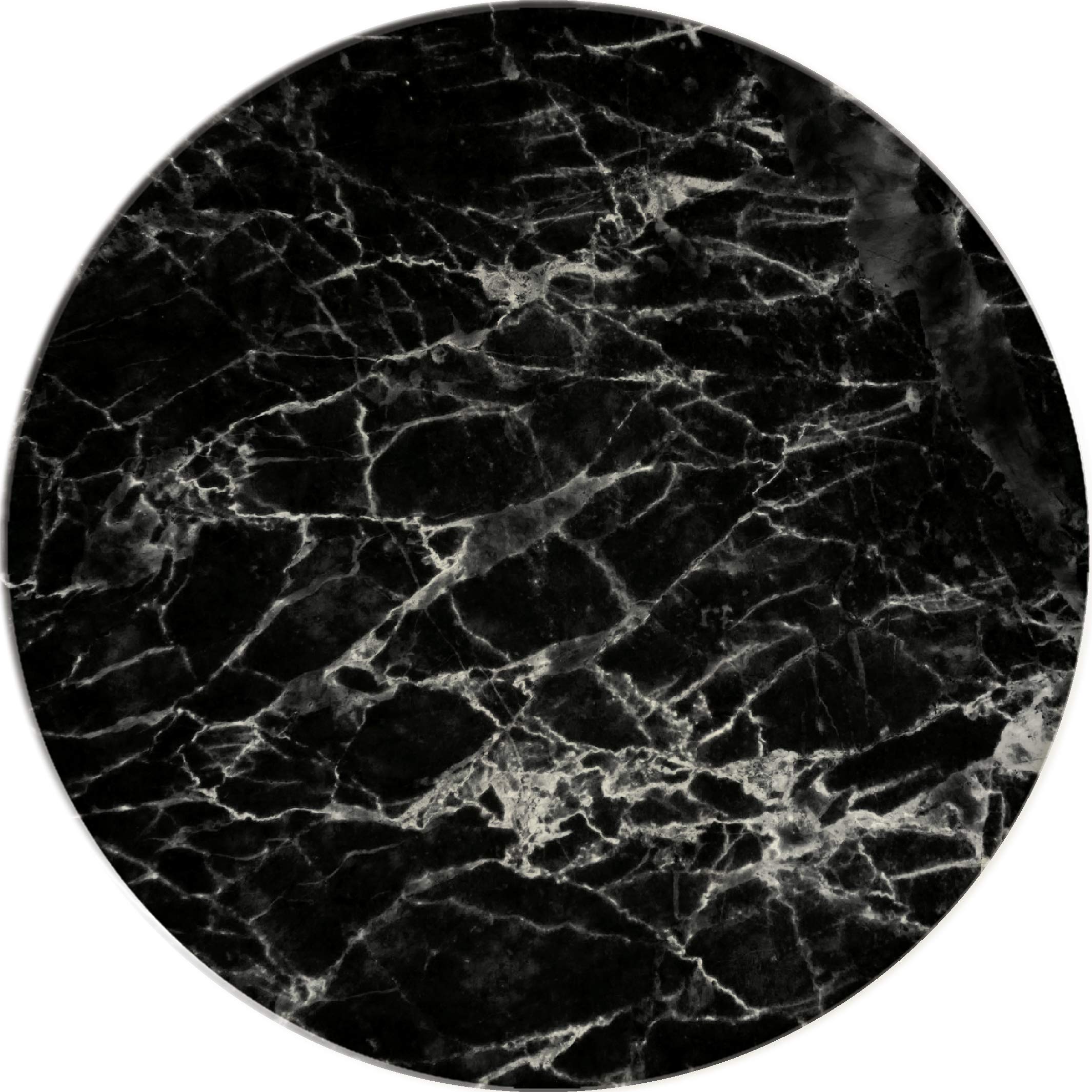Coasterstone Black Marble Stoneware Trivet, 7 Inch Diameter, Neutral