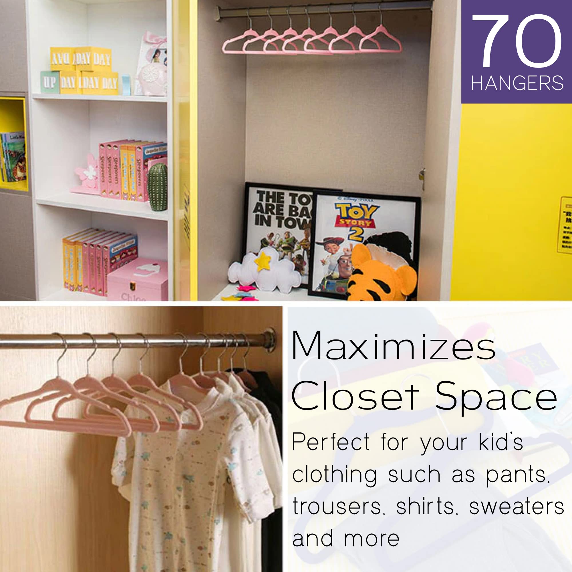 Sleek Pick Premium Baby Hanger, Velvet Hangers, 11   , 20 Pack, Non-Slip Baby Hangers, Space Saving, Infant Hanger, Ultra Slim,