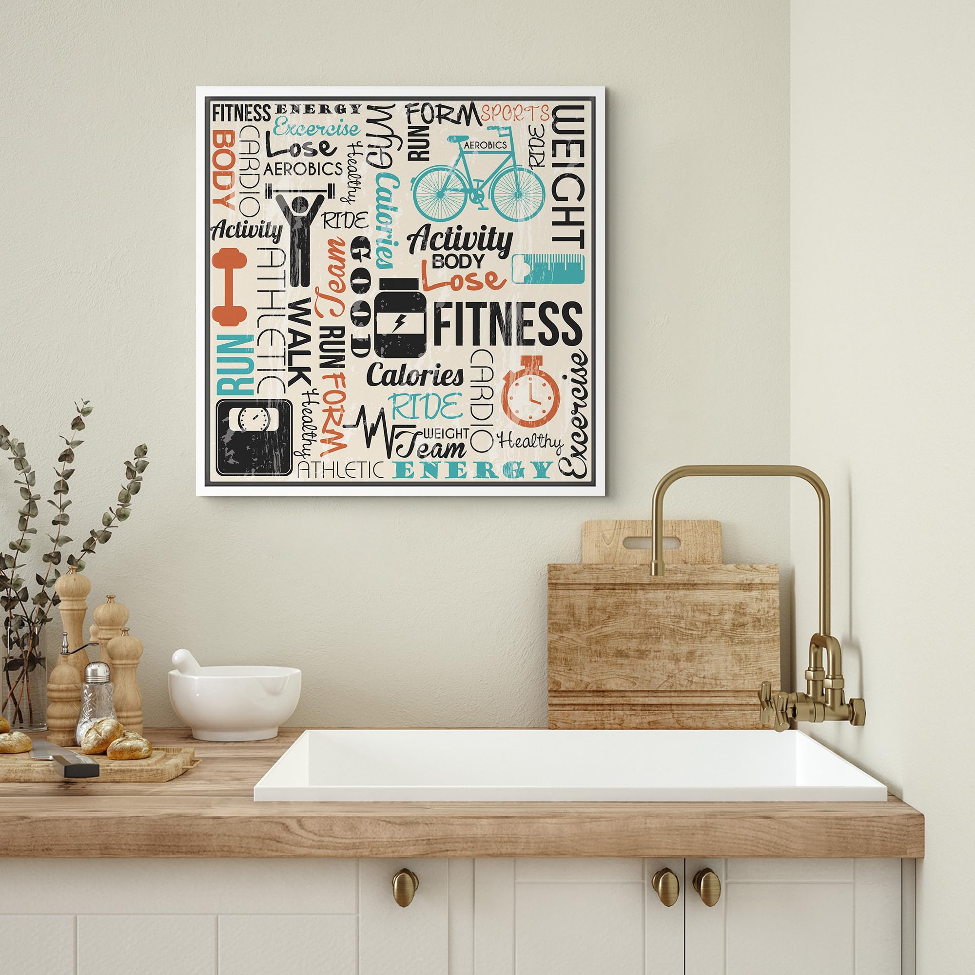 Wall26 Framed Canvas Print Wall Art Motivational Fitness & Exercise Collage Sports Athletes Digital Art Modern Art Bohemian Calm