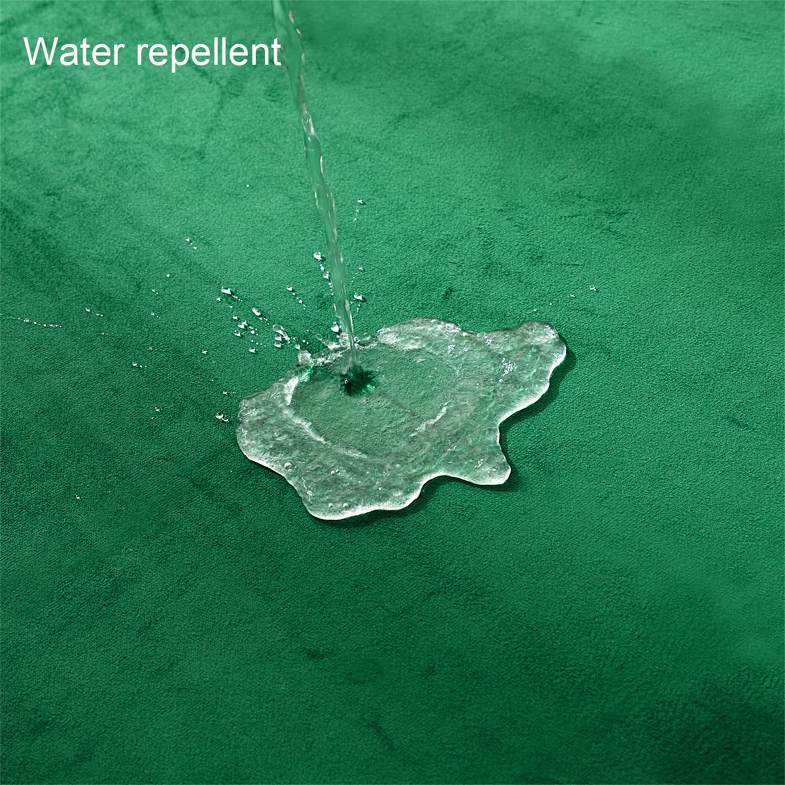 Thicken Velvet Dark Green Shower Curtains For Bathroom, Luxury 260 Gsm Heavy-Duty Fabric Curtain With Hooks, Washable, Waterproo