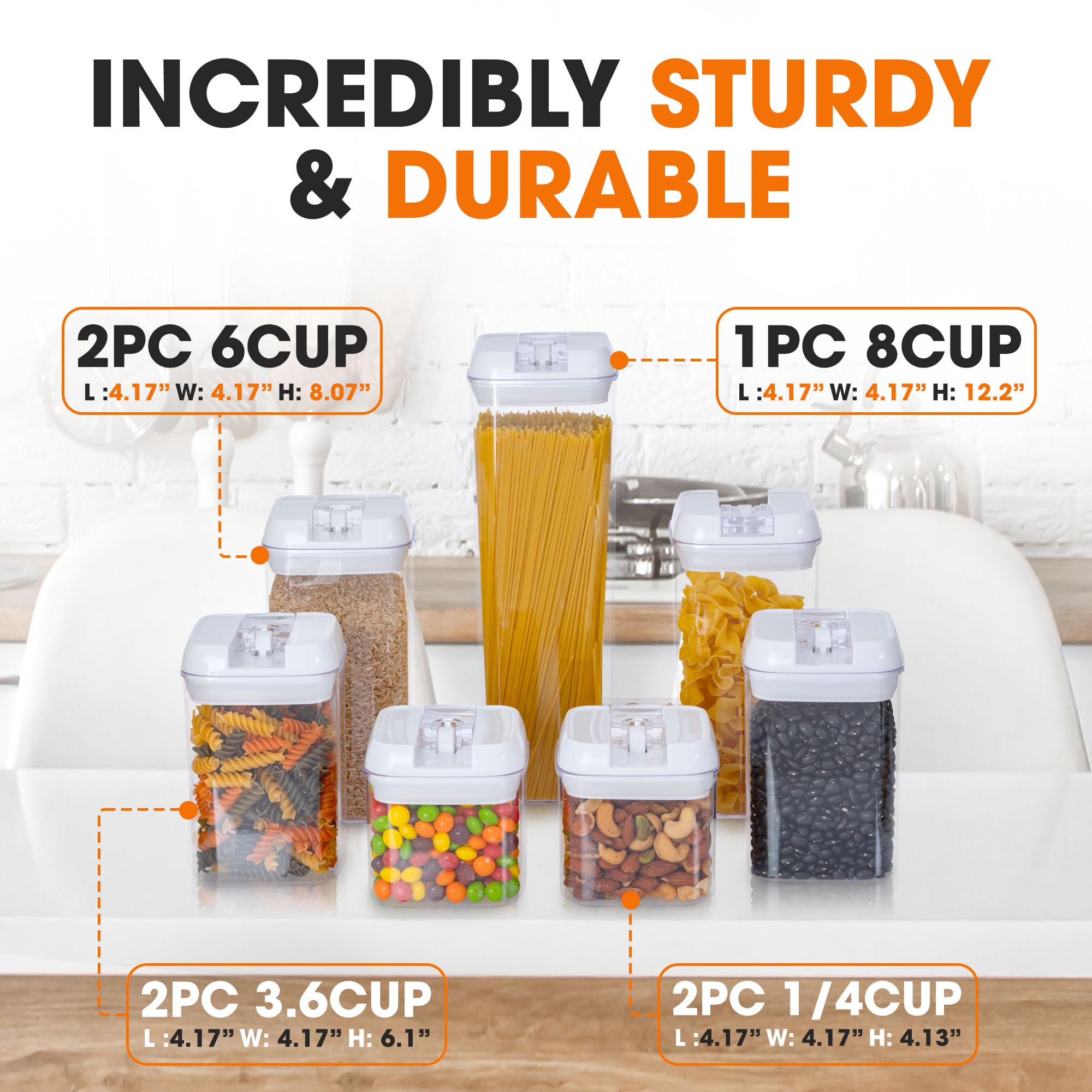 Cheer Collection Stackable Airtight Food Storage Containers - Bpa Free Plastic Food Organizer For Pantry With Dry Erase Marker A