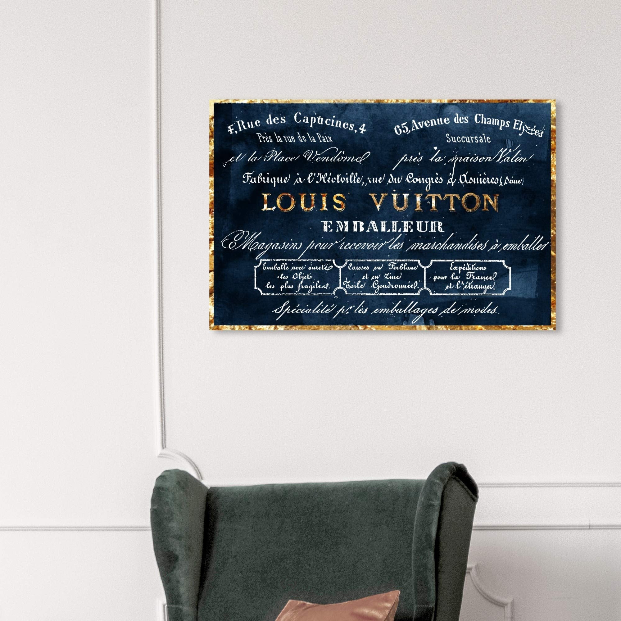 The Oliver Gal Artist Co. Oliver Gal 'Emballeur Navy' Blue Fashion Wall Art Print Premium Canvas 36'' X 24''