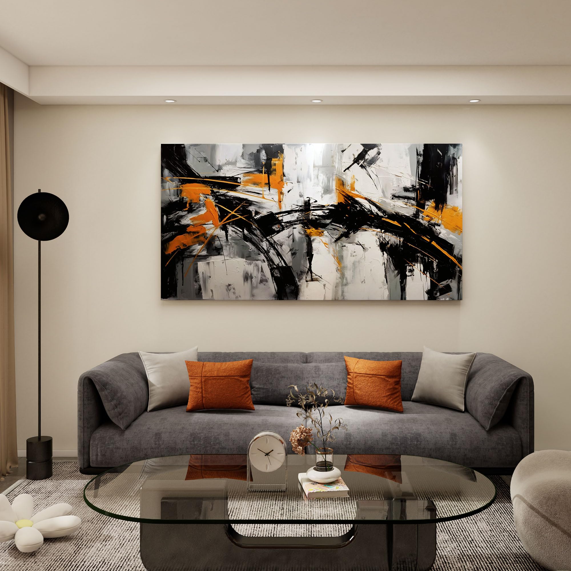 Large Abstract Canvas Wall Art Elegant And Modern Wall Art For Living Room - Canvas Wall Decor For Office And Home - Framed Artw