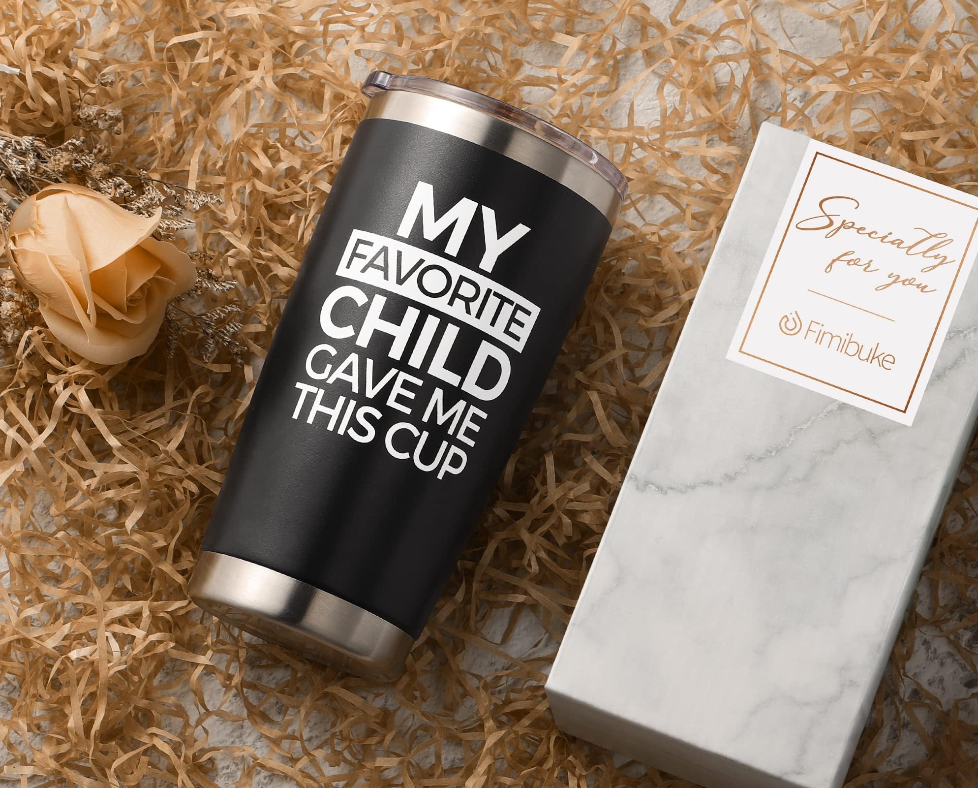 Fimibuke Christmas Gifts For Dad From Daughter, Son - 20 Oz Tumbler Gifts For Dad, Dad-In-Law, Father, Men - Favorite Child Best