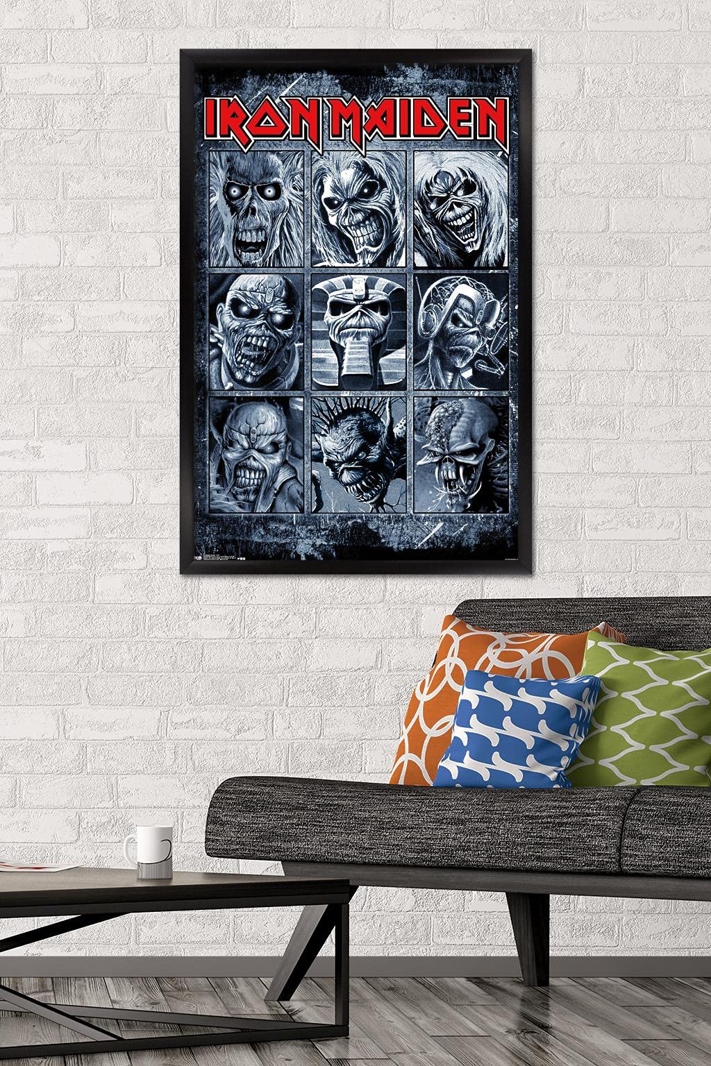 Trends International Iron Maiden - Grid Wall Poster, 22.375'' X 34'', Black Framed Version