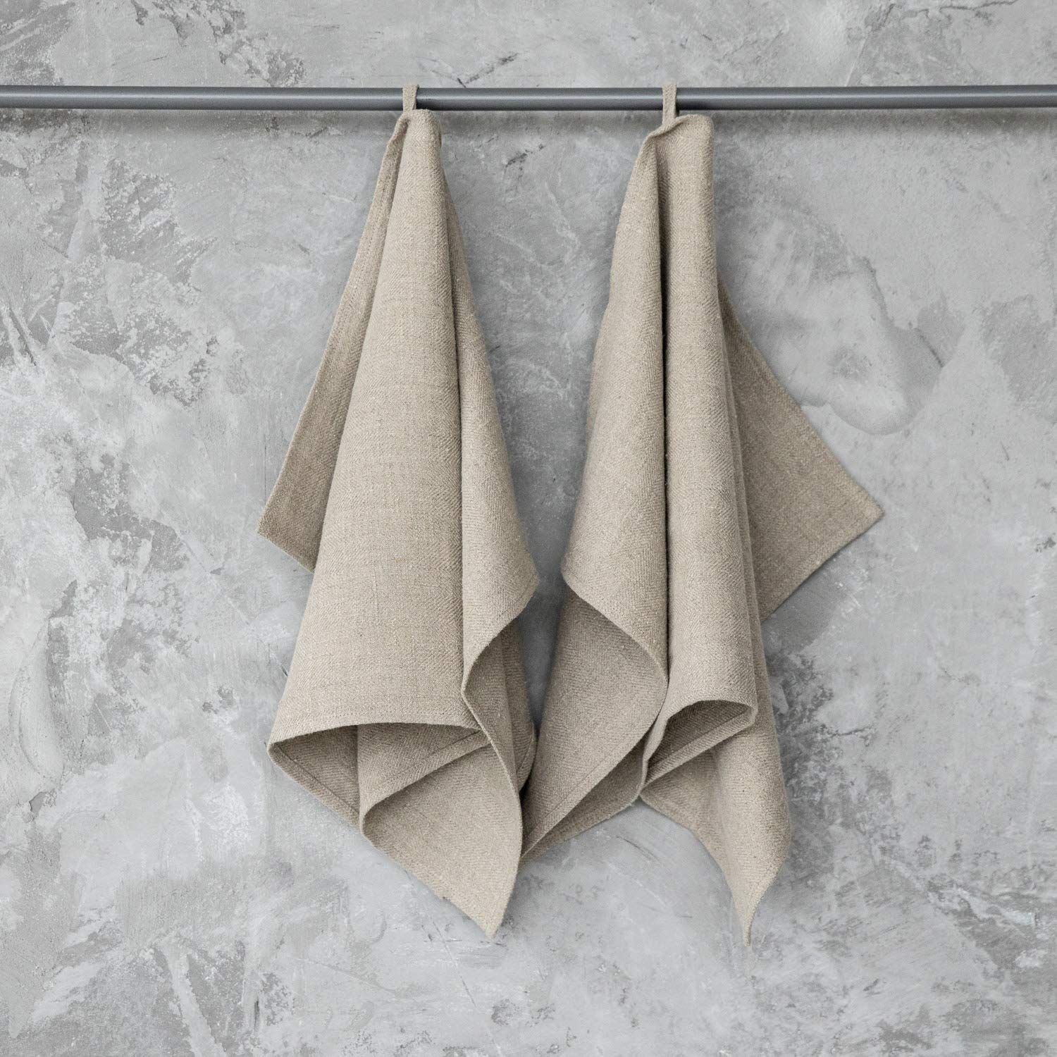 Linenme Lara Hand And Guest Towels, 13'' X 20'', Natural
