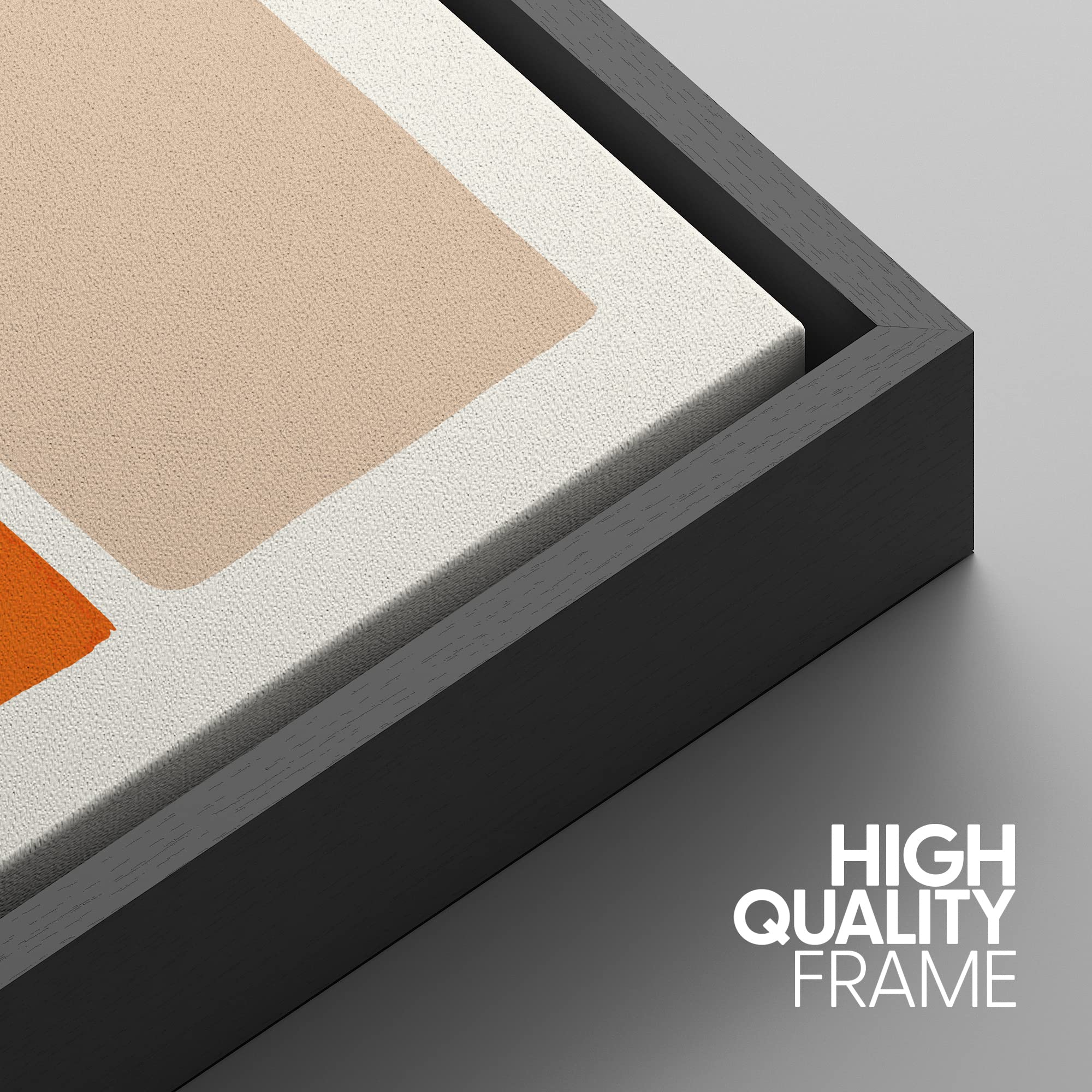 Idea4Wall Framed Canvas Print Wall Art Set Mid-Century Bright Color Block Collage Abstract Shapes Illustrations Minimalism Bohem