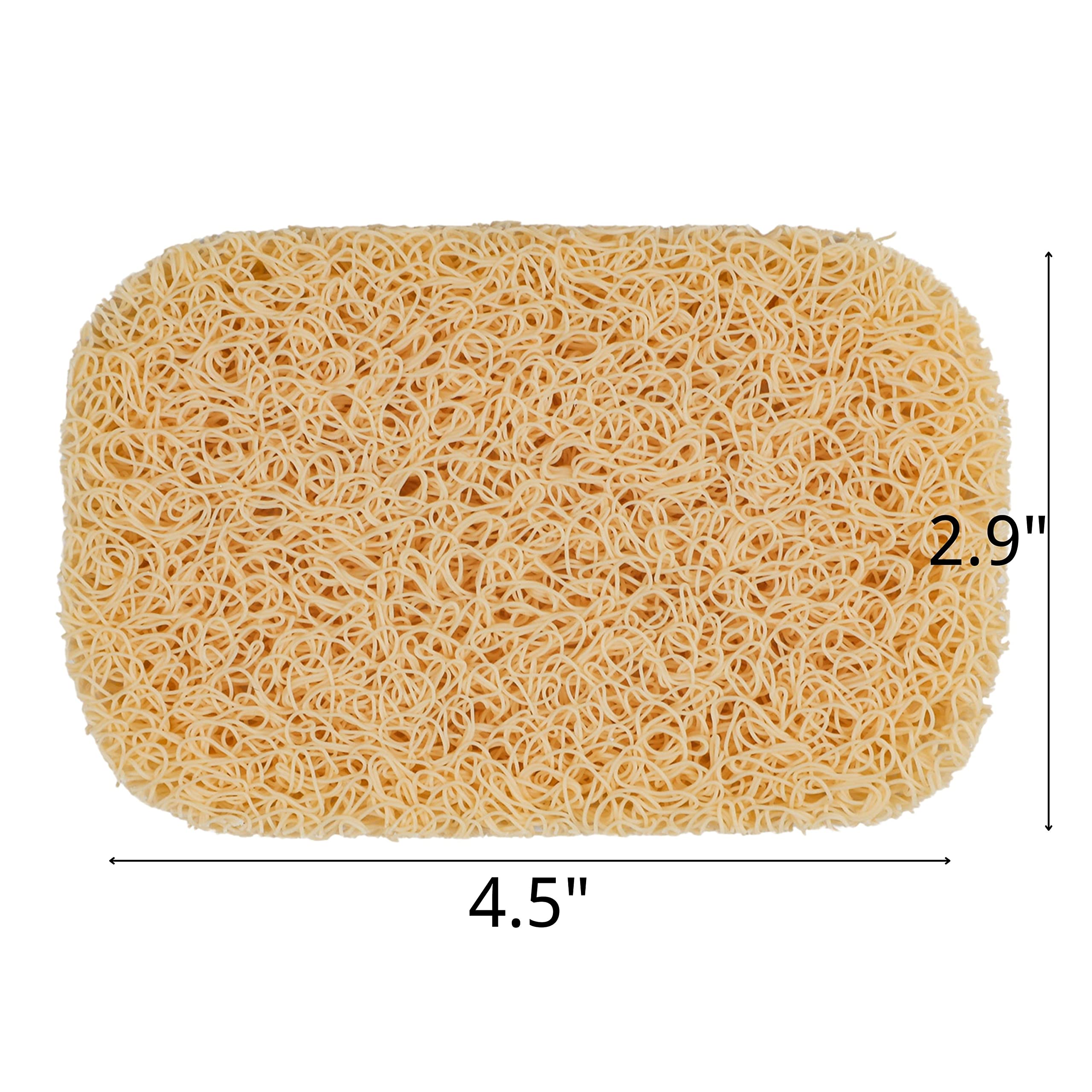 Snowkingdom 8 Pack Beige Soap Savers Draining Lift Pad 2.9'' X 4.5'' Pvc Non-Bpa Non Slip Durable