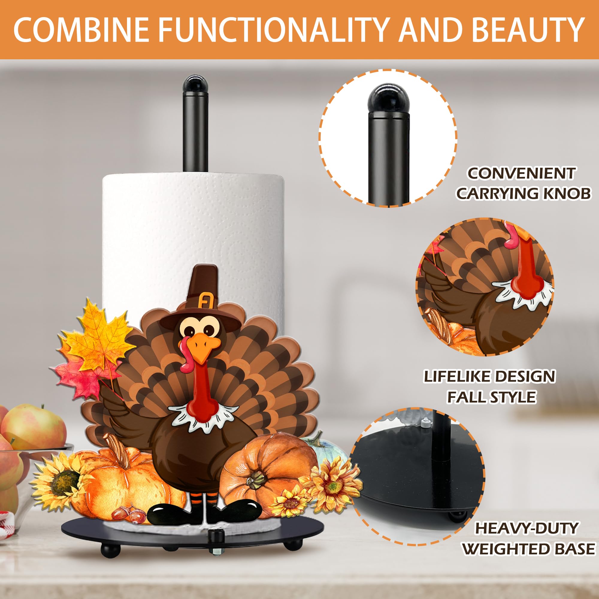 Cocomong Thanksgiving Turkey Decor - Thanksgiving Decorations Indoor & Home Decor, Turkey Kitchen & Bathroom Decorations - Pumpk