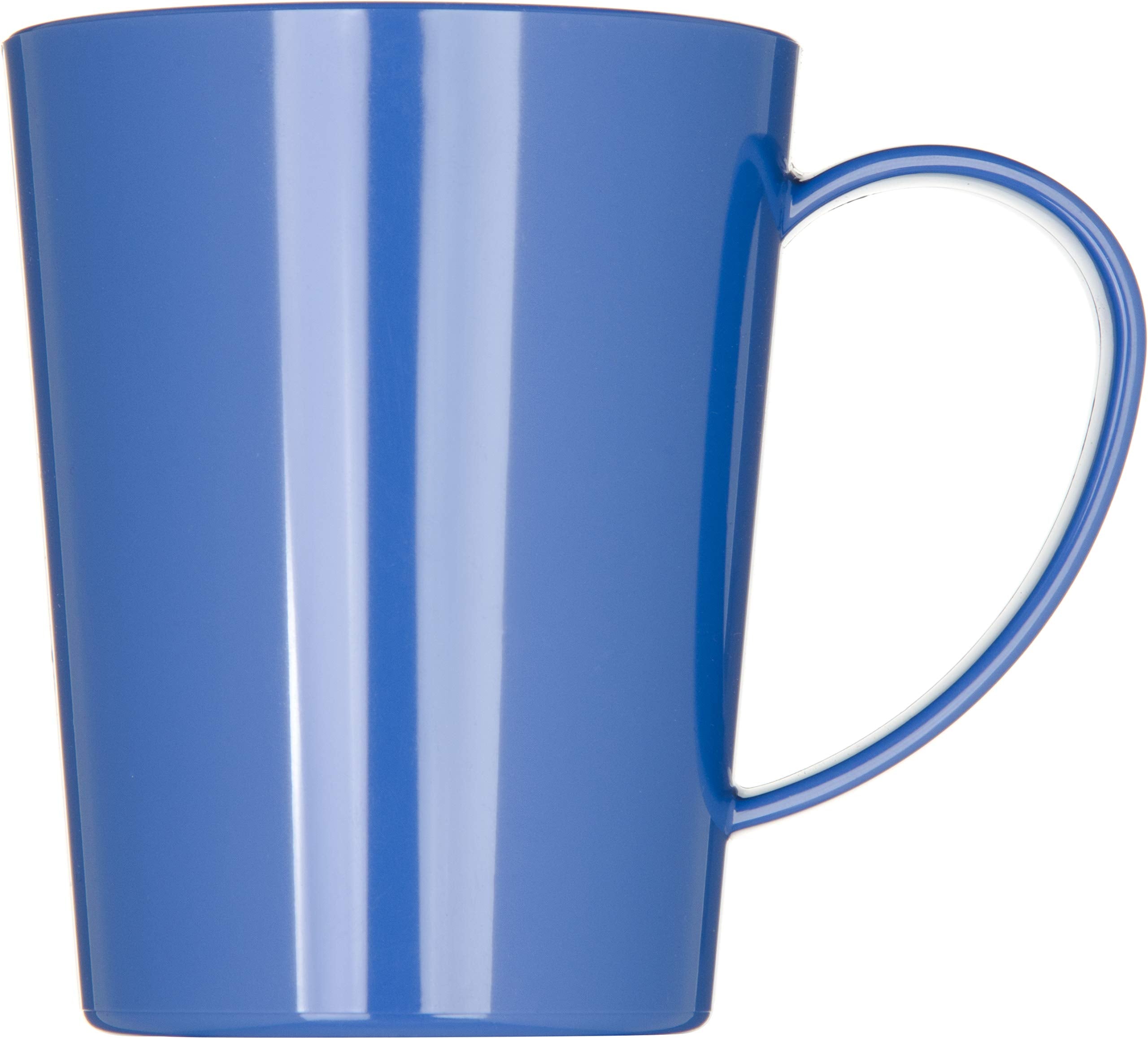 Carlisle FoodService Products Mug Plastic Coffee Mug with Large Handle for Buffets, Home, and Restaurant, Tritan, 12 Ounces, Blu