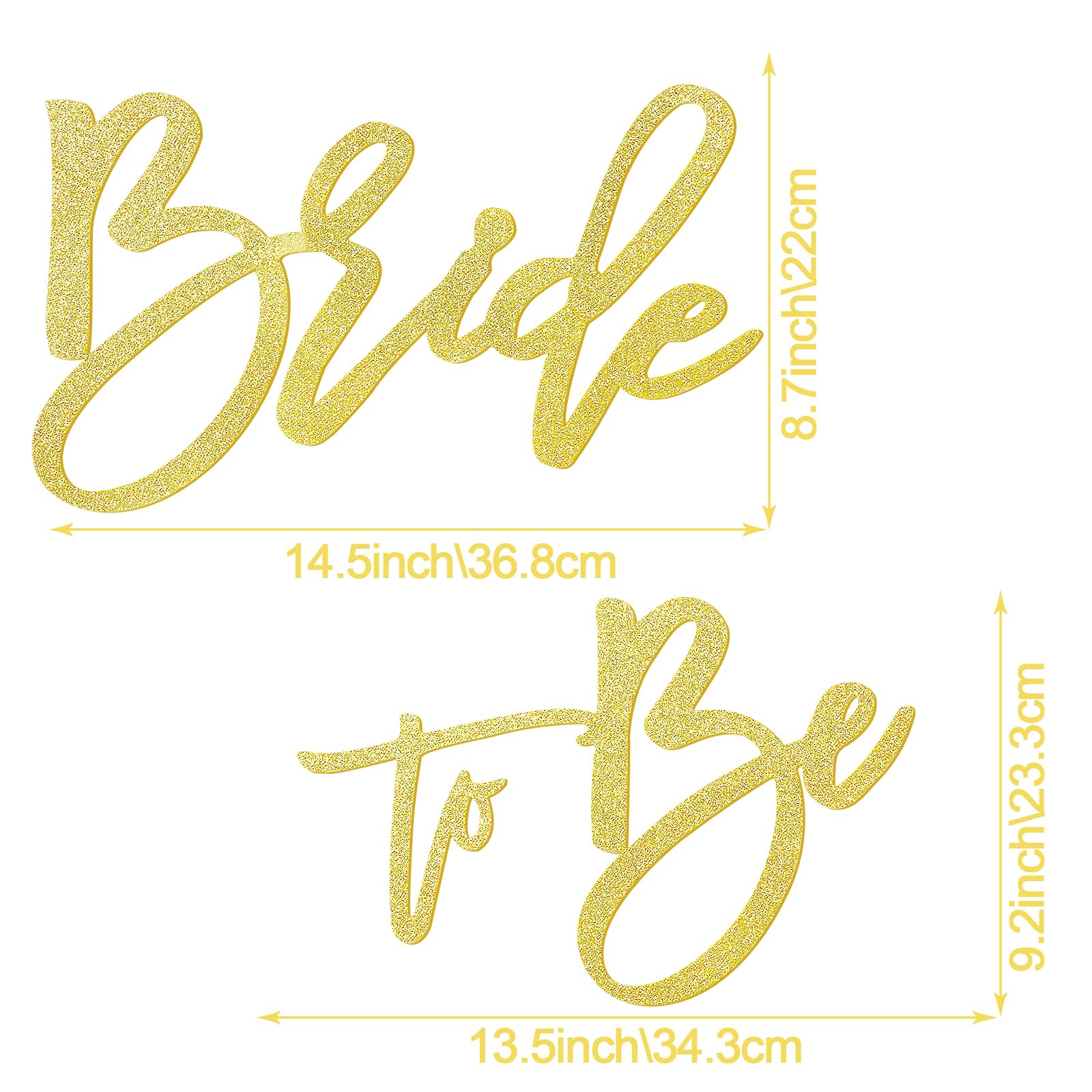 MASTRON Bride to Be Sign - Glitter Gold Felt Letters Bridal Shower Sign for Backdrop Bride to Be Sign Letters for Balloon Arch P
