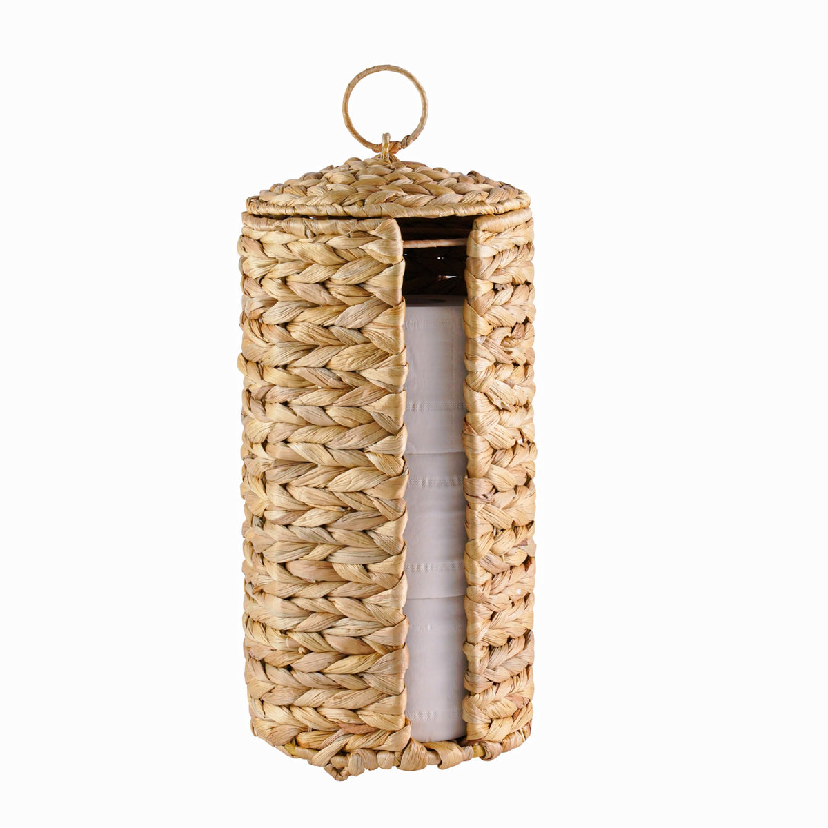 Minhkust Wicker Toilet Paper Storage Stand With Lid - Rattan Toilet Paper Holder With Storage - Boho Woven Toilet Paper Basket F