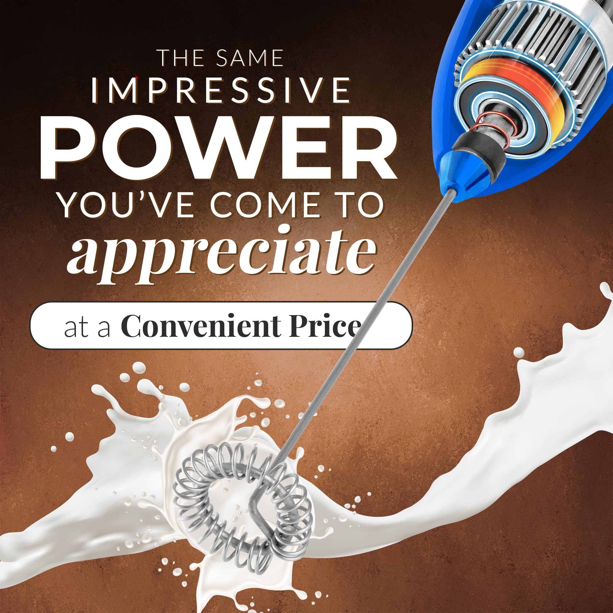 Zulay Kitchen Duracell Powered Milk Frother Handheld Foam Maker - Whisk Drink Mixer For Coffee, Latte, Matcha, Cappuccino - Mini