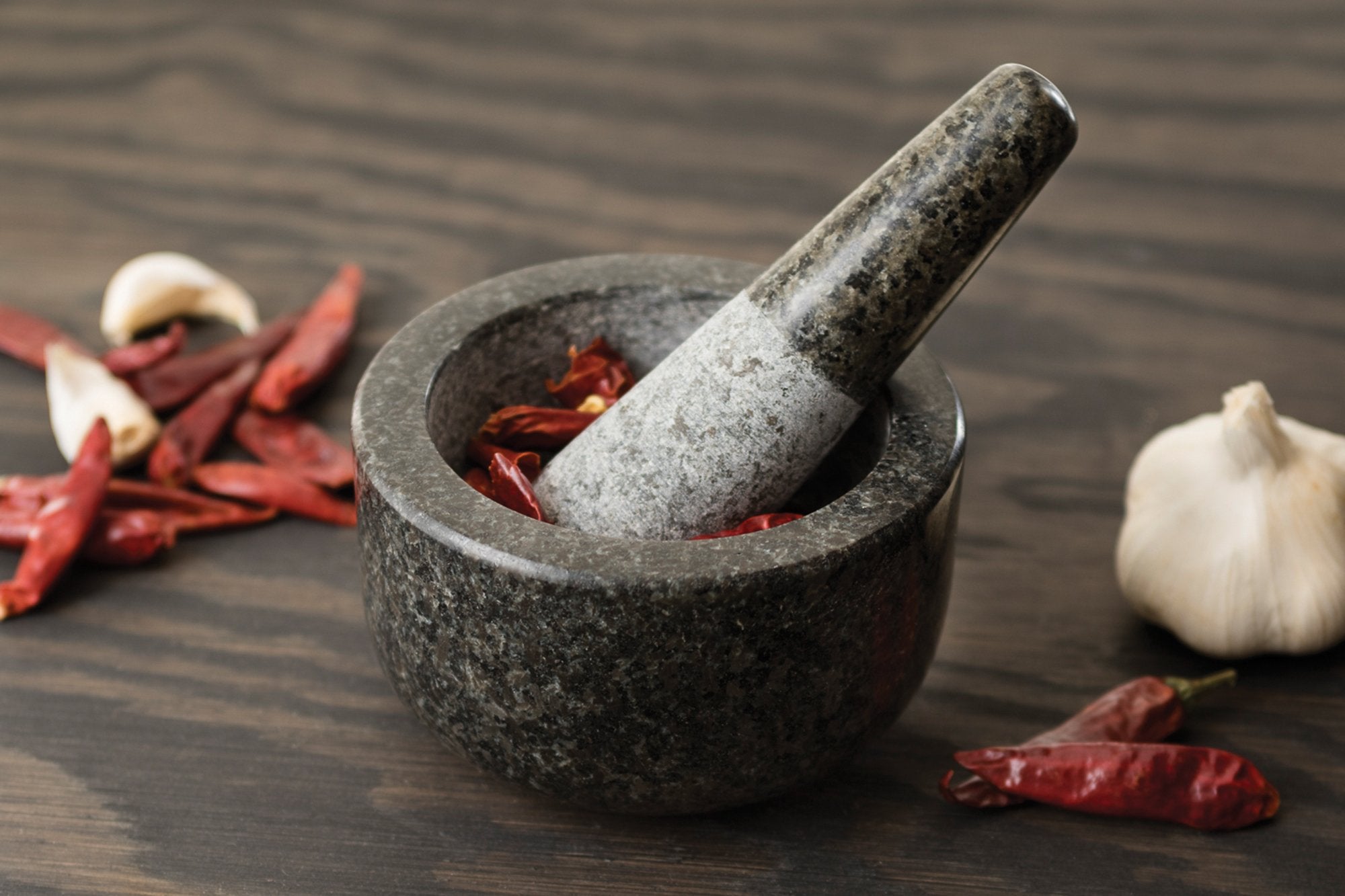 Fox Run Granite Mortar And Pestle, 4.75-Inch Diameter, Black & Gray
