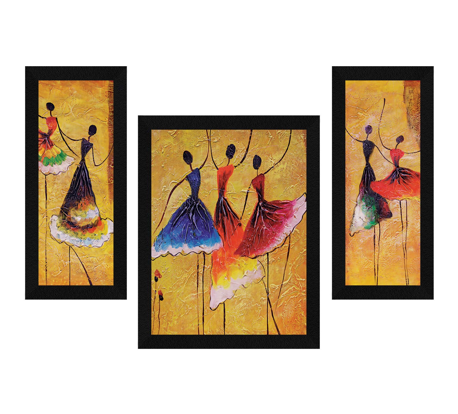 Artx Dance Love Abstract Framed Painting (Synthetic Wood, 13.5 Inch X 22.5 Inch, Multicolour)