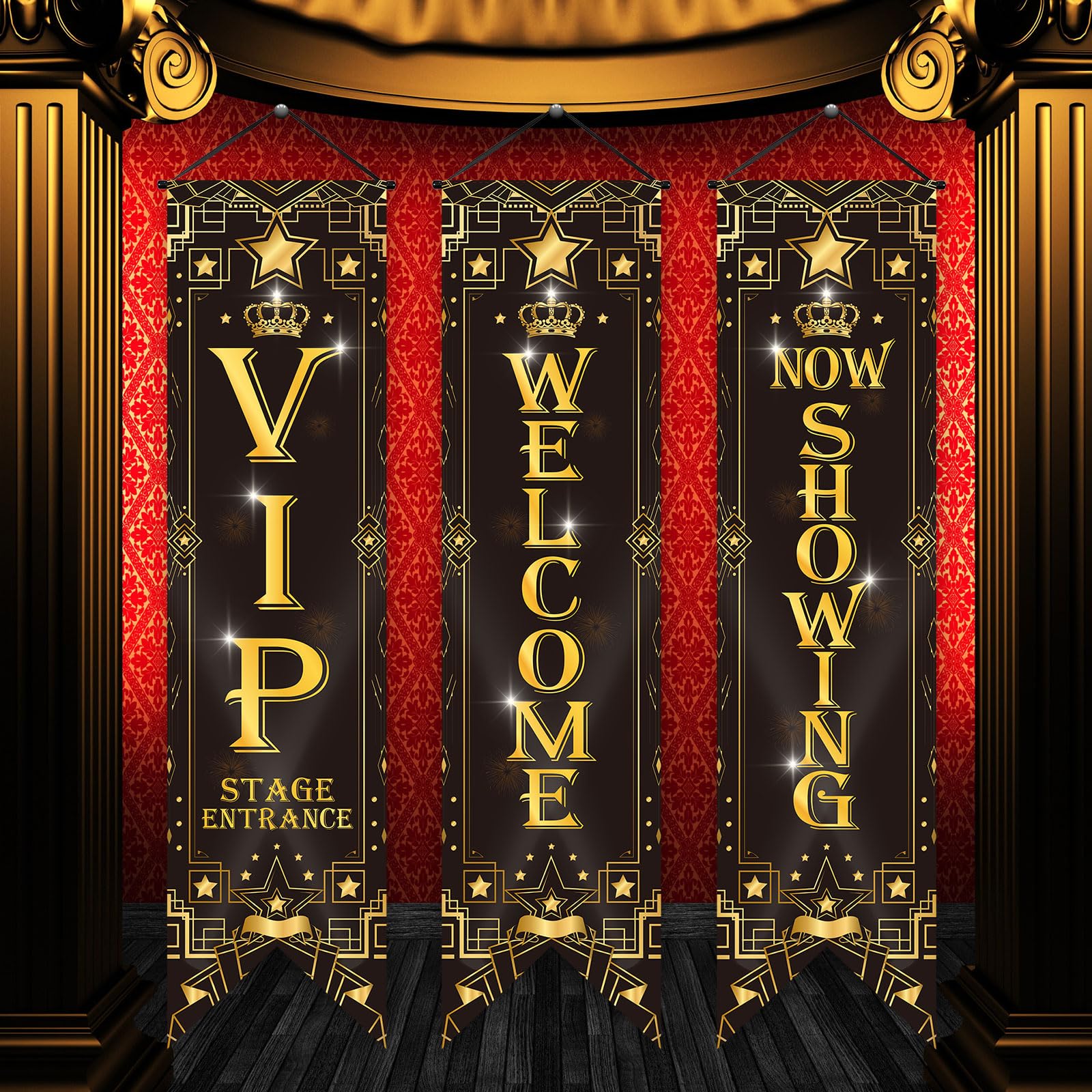 Tegeme Movie Night Porch Sign Banner Movie Theme Party Decorations Theater Welcome Now Showing Light Camera Action Hanging Porch