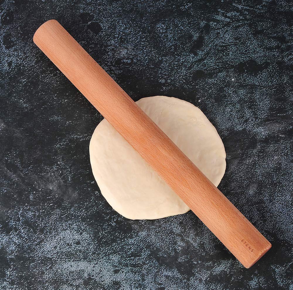 Etens Rolling Pin 17.3Inch, Professional Dowel Wood Rolling Pins For Baking Pasta Pizza Pie And Cookie, Wooden Dough Roller Pin
