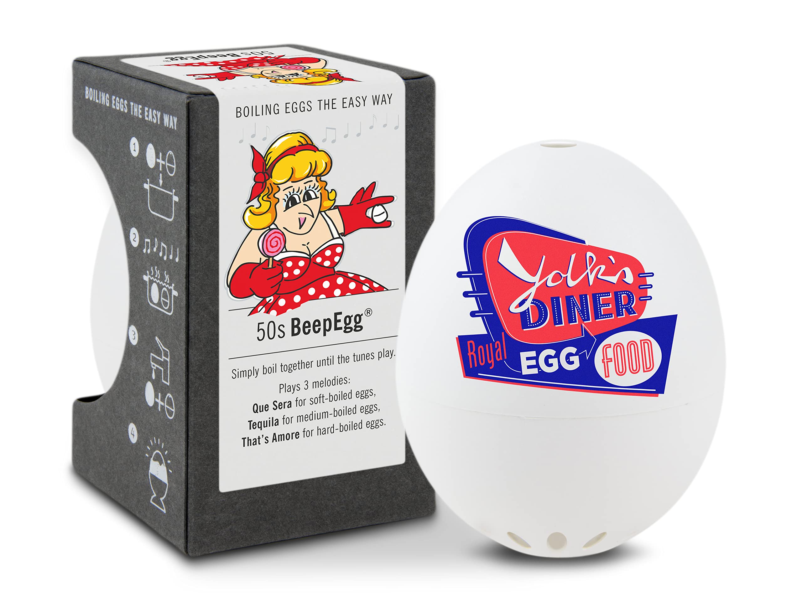 50S Beepegg - Egg Timer For Boiling Eggs - Musical Egg Cooker For Soft, Medium, Hard Boiled Eggs - Food Safe - Singing Floating