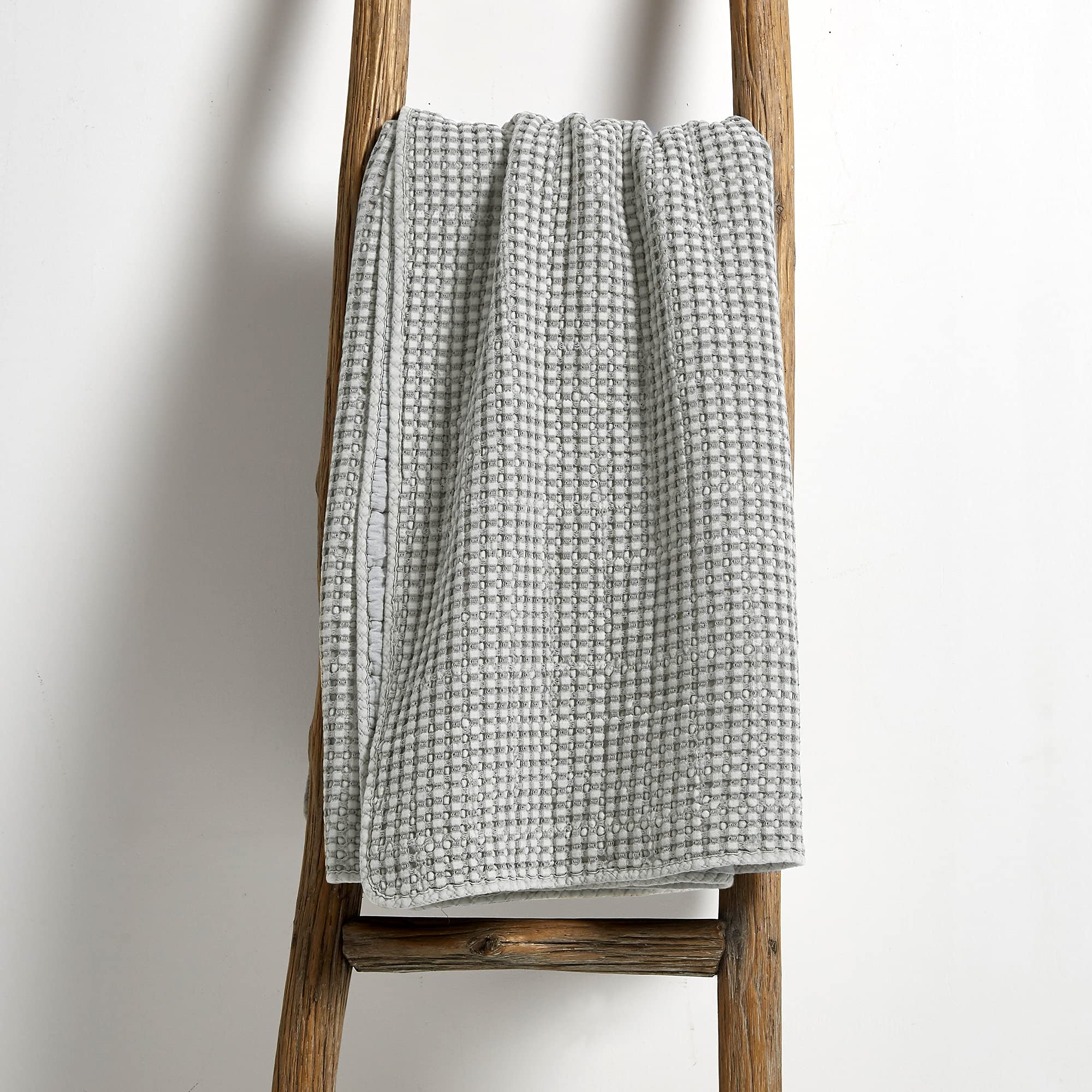 Levtex Home - Mills Waffle - Throw - Grey Cotton Waffle - Throw Size 50 X 60In