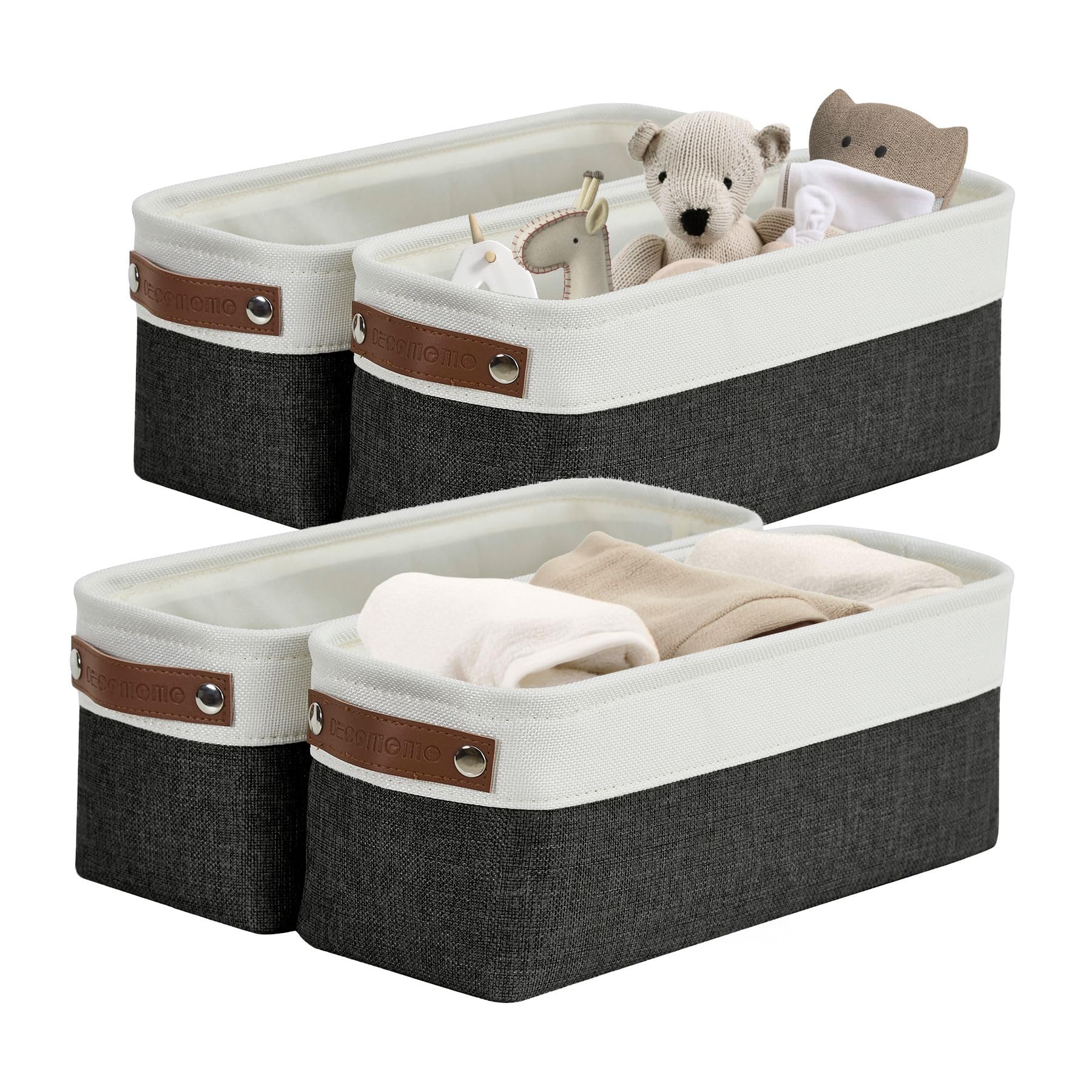 Decomomo Narrow Storage Bins, Small Baskets For Organizing, Toilet Tank Basket For Toilet Paper, Vanities, Cabinets, Towels And