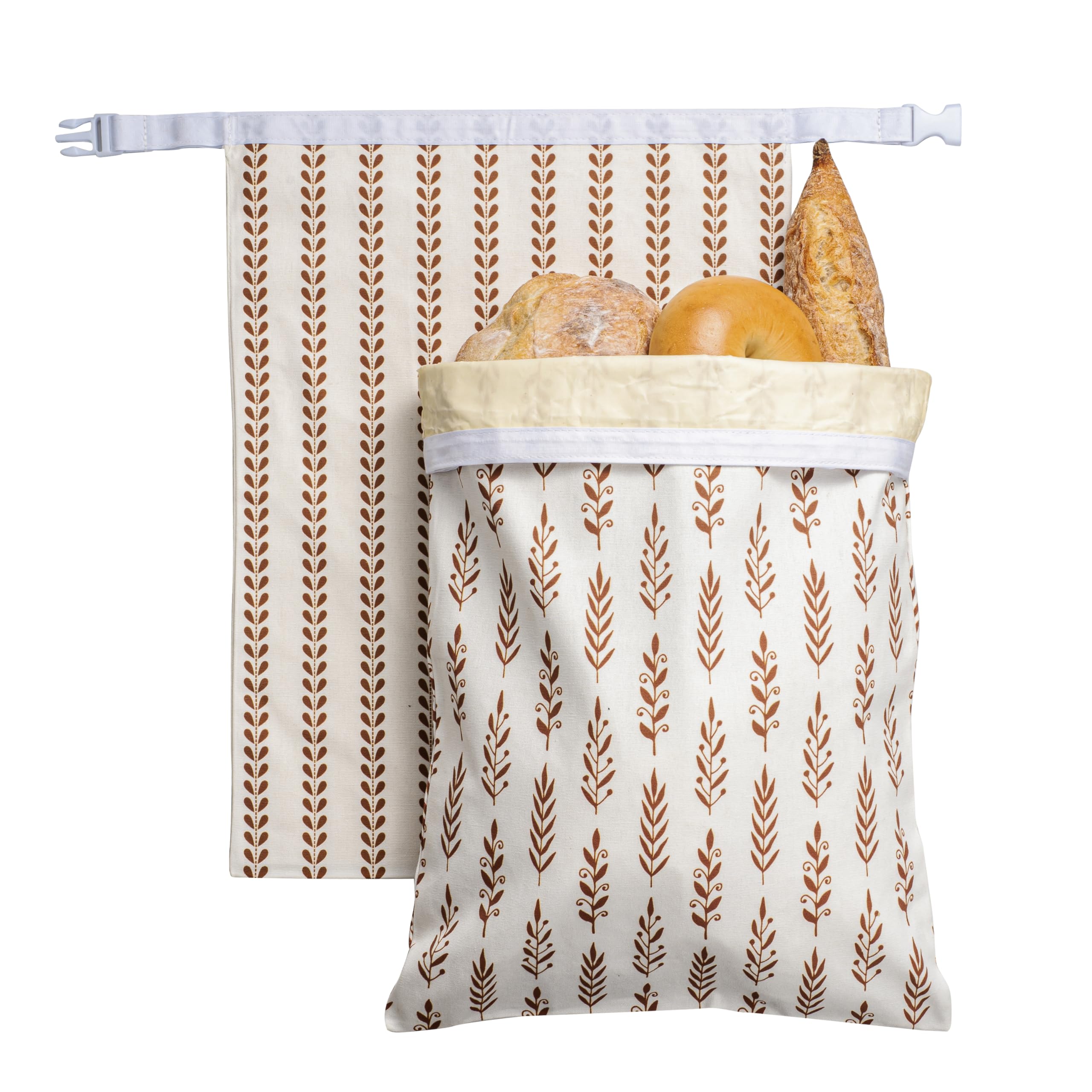 Augine Sourdough Bread Bags, Bread Bags for Homemade Bread, 2 Pack Beeswax Bread Bag, Natural Cotton Sourdough Bags