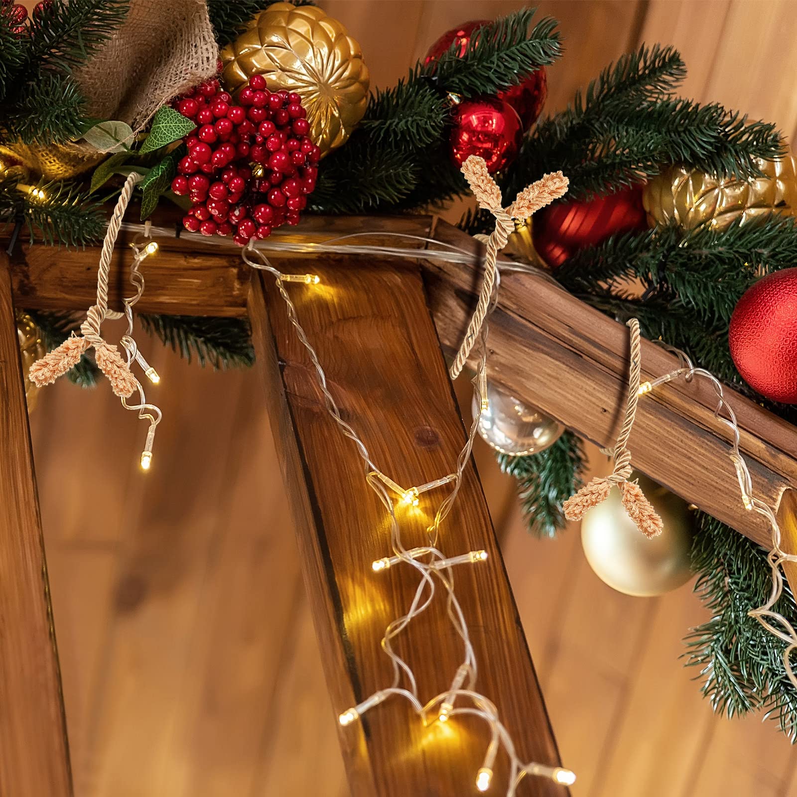 Zhengmy 20 Pcs 25 Inch Extra Long Christmas Garland Ties Christmas Decorative Twist Ties for Banister Reusable Flexible Twist fo