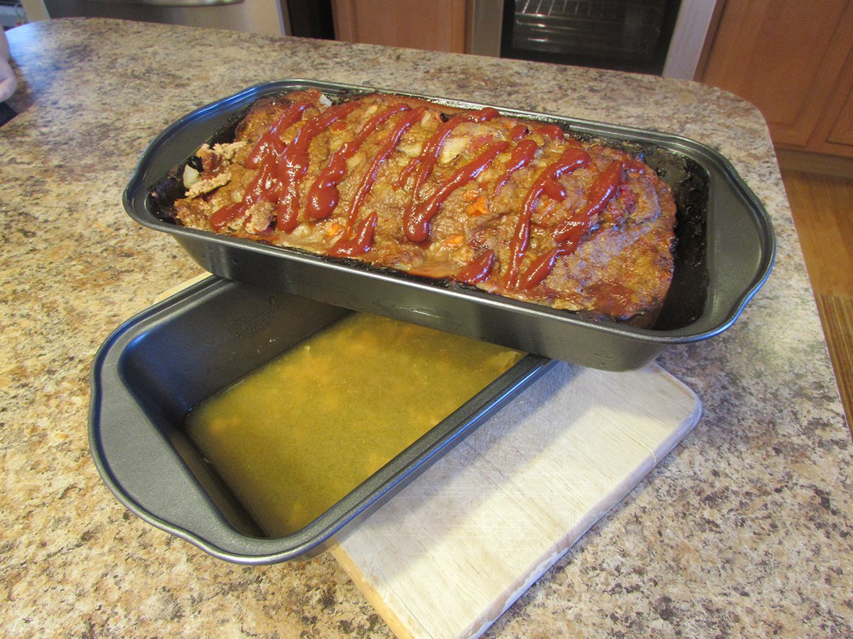 Evelots Meatloaf Pan-Drains Fat-Non Stick-Cooking/Baking-More Flavor-2 Piece Set