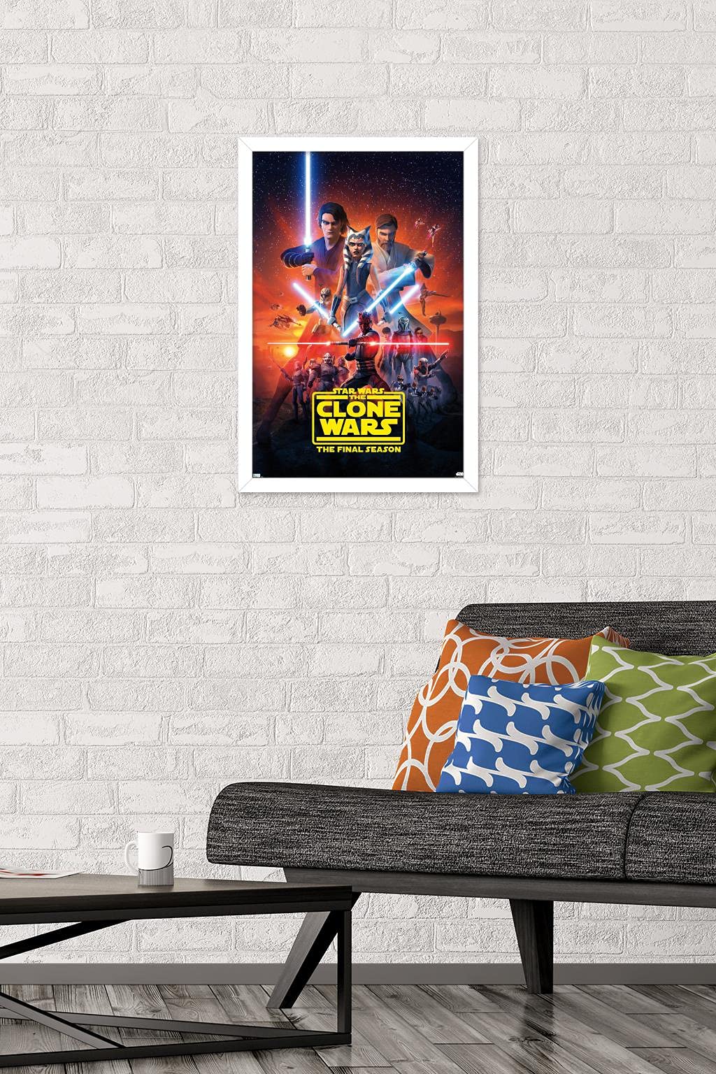 Trends International Star Wars: The Clone Wars - Season 7 Key Art Wall Poster, 14.725'' X 22.375'', White Framed Version