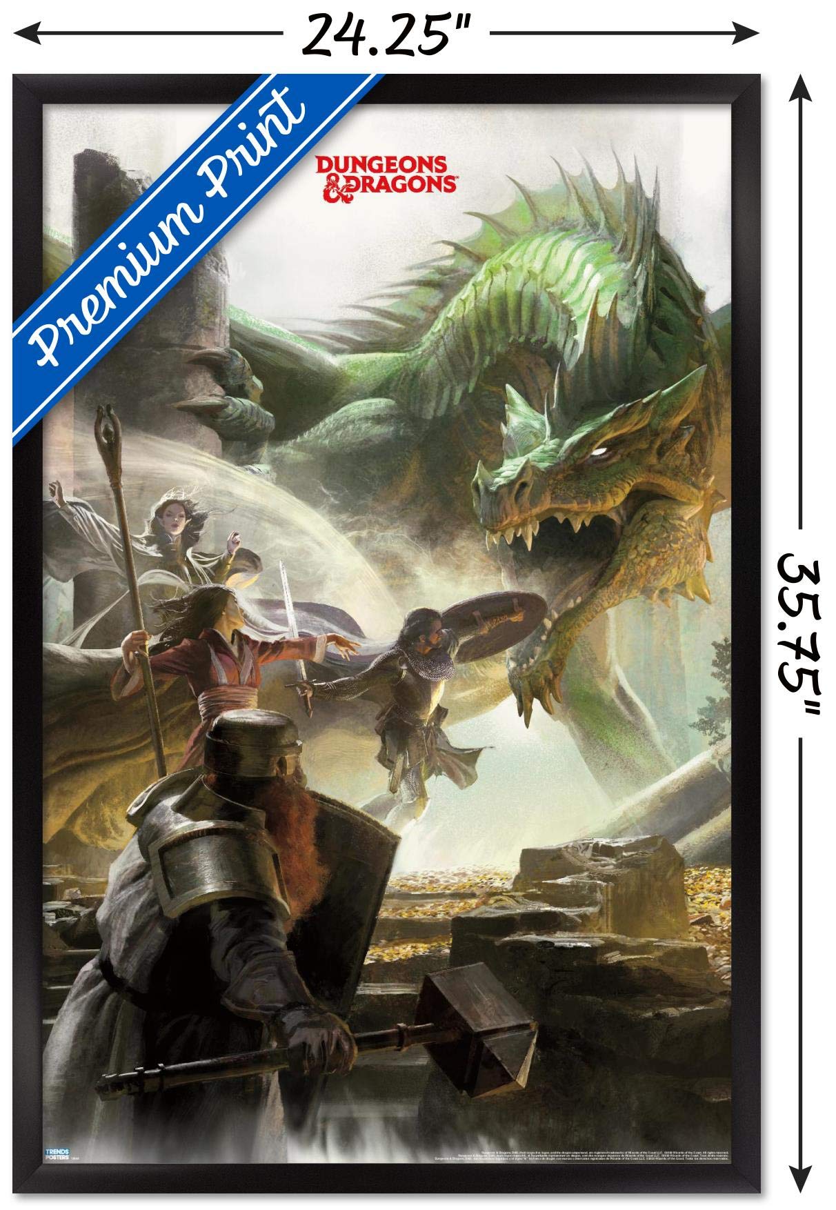 Trends International Dungeons And Dragons - Adventure Wall Poster, 22.375'' X 34'', Black Framed Version