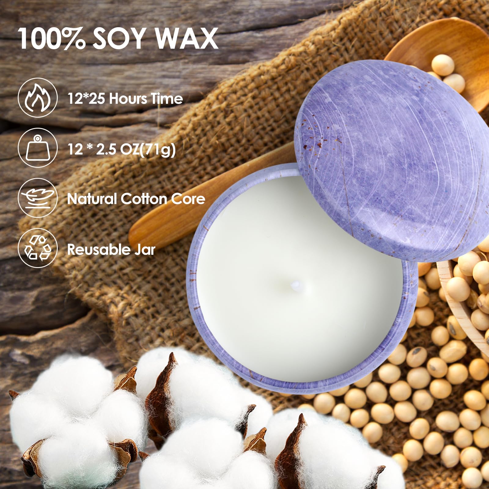 Scented Candles Gifts for Women, 12 Pack Candles for Home Scented, Soy Scented Candles for Home, Aromatherapy Candle Gifts Set f