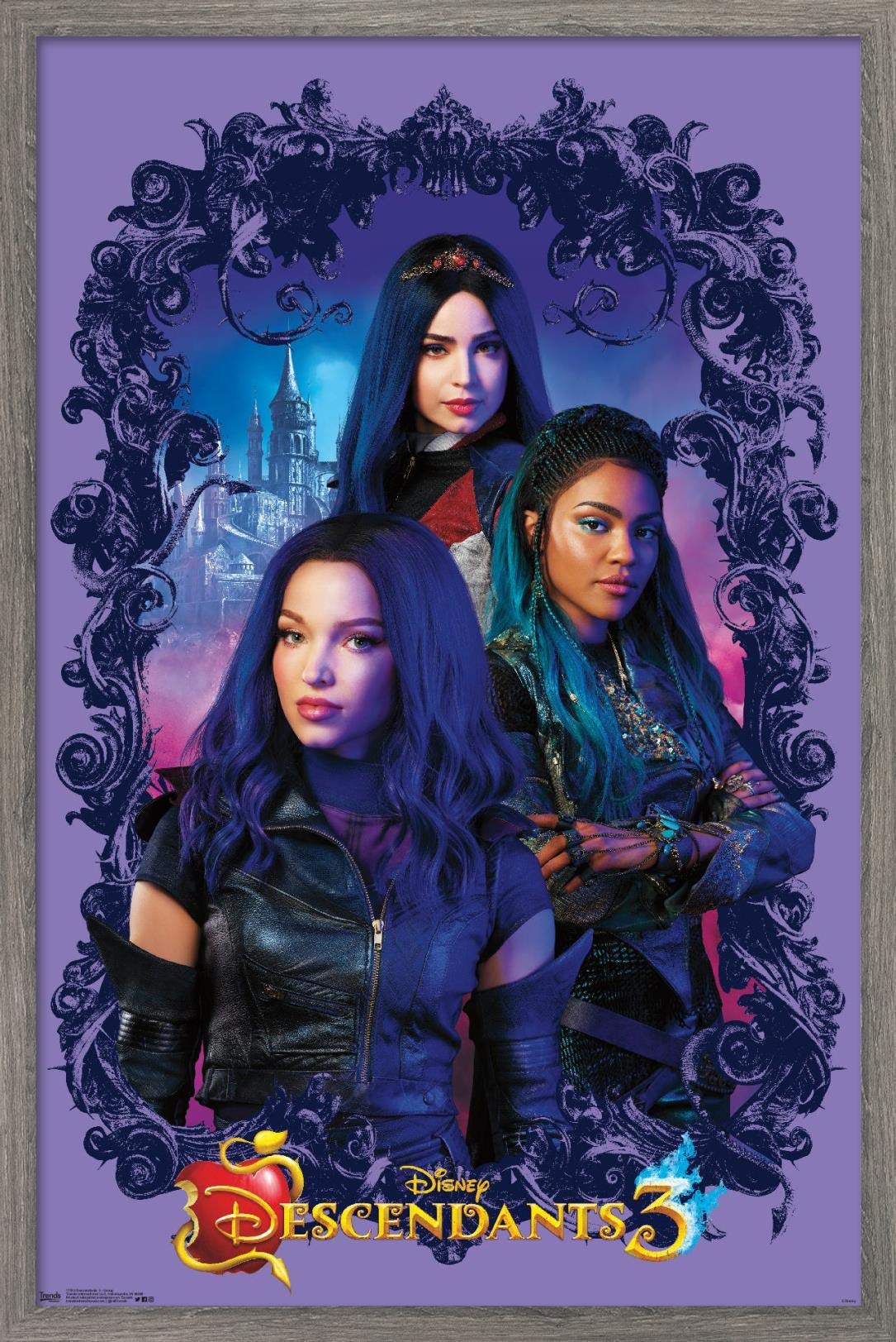Trends International Disney Descendants 3 - Group Wall Poster, 14.725'' X 22.375'', Barnwood Framed Version