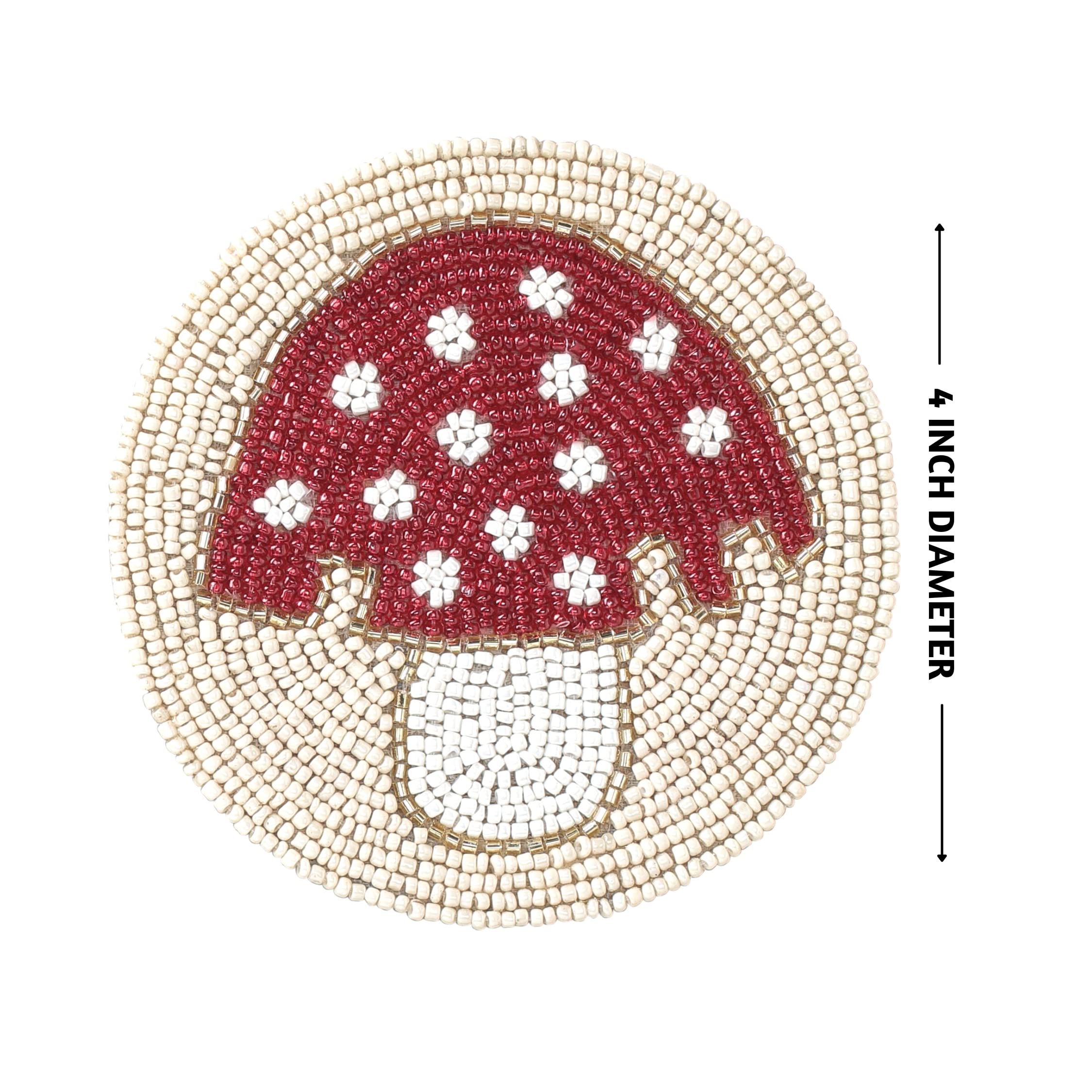 Folkulture Boho Coasters Or Bar Coasters Set For Drinks, 4'' Round Farmhouse Coasters Or Rustic Table Coasters For Coffee Table,