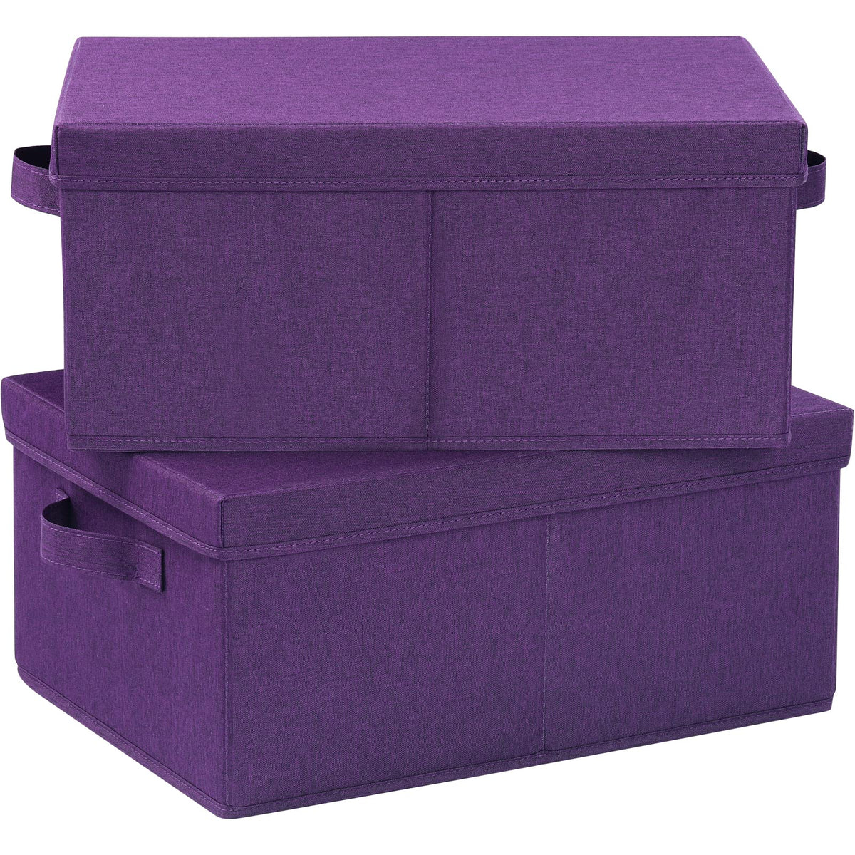 Hoonex Storage Bins With Lids For Organizing, Pack Of 2, Storage Boxes With 2 Carry Handles And Sturdy Heavy Cardboard, 16.5'' L