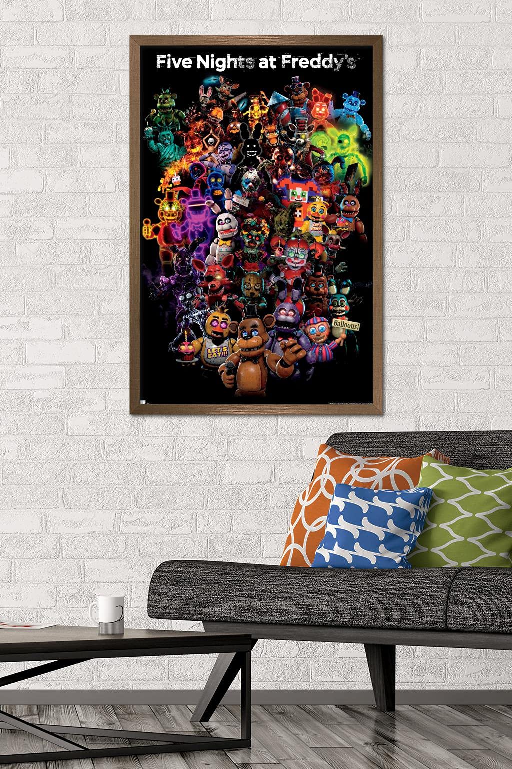 Trends International Five Nights At Freddy'S: Special Delivery - Collage Wall Poster, 22.37'' X 34.00'', Bronze Framed Version