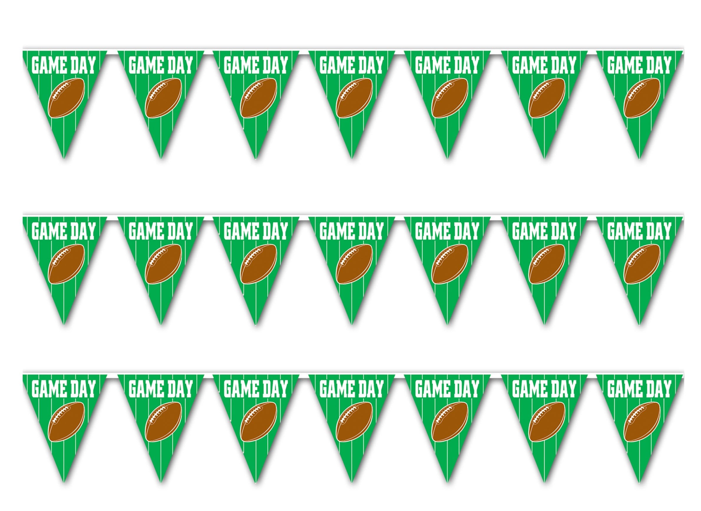 Beistle , 3 Piece Game Day Football Pennant Banners, 11'' X 12'