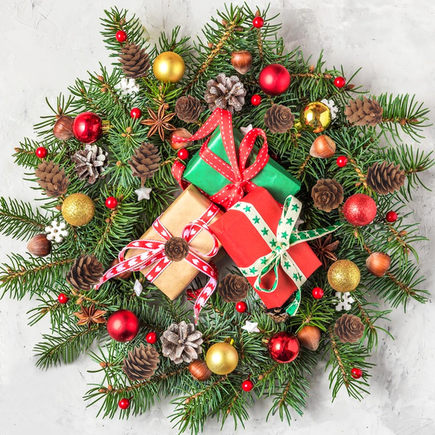 Jangostor 120 PCS Pine Cones Decorations, Natural Pine Cones Bulk - Mini Pine Cones Christmas Pine Cones for Table Christmas Tre