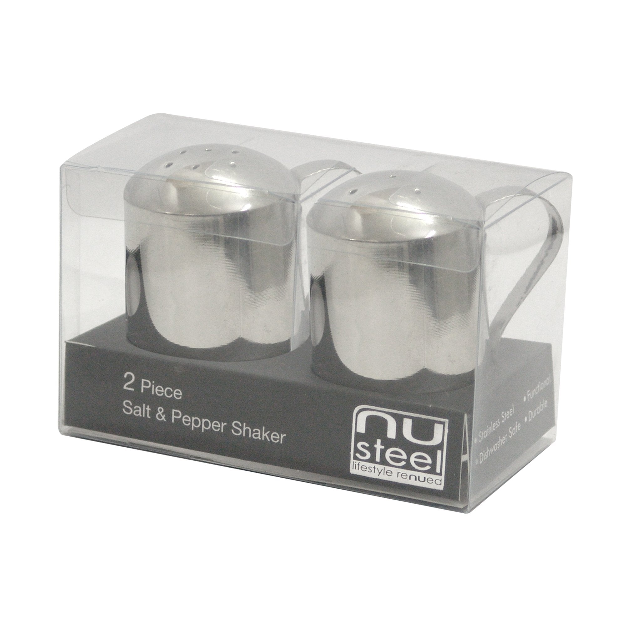 Nu Steel Salt & Pepper Shaker (Set Of 2), Shiny