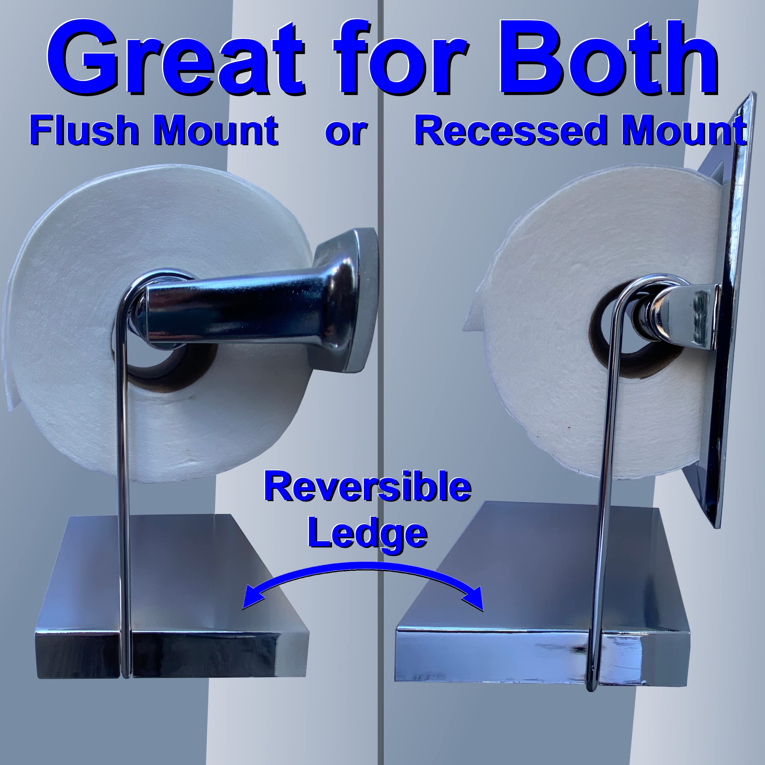 Tp Ledge - Multi-Purpose Double Shelf Hangs Below Existing Toilet Paper Holder