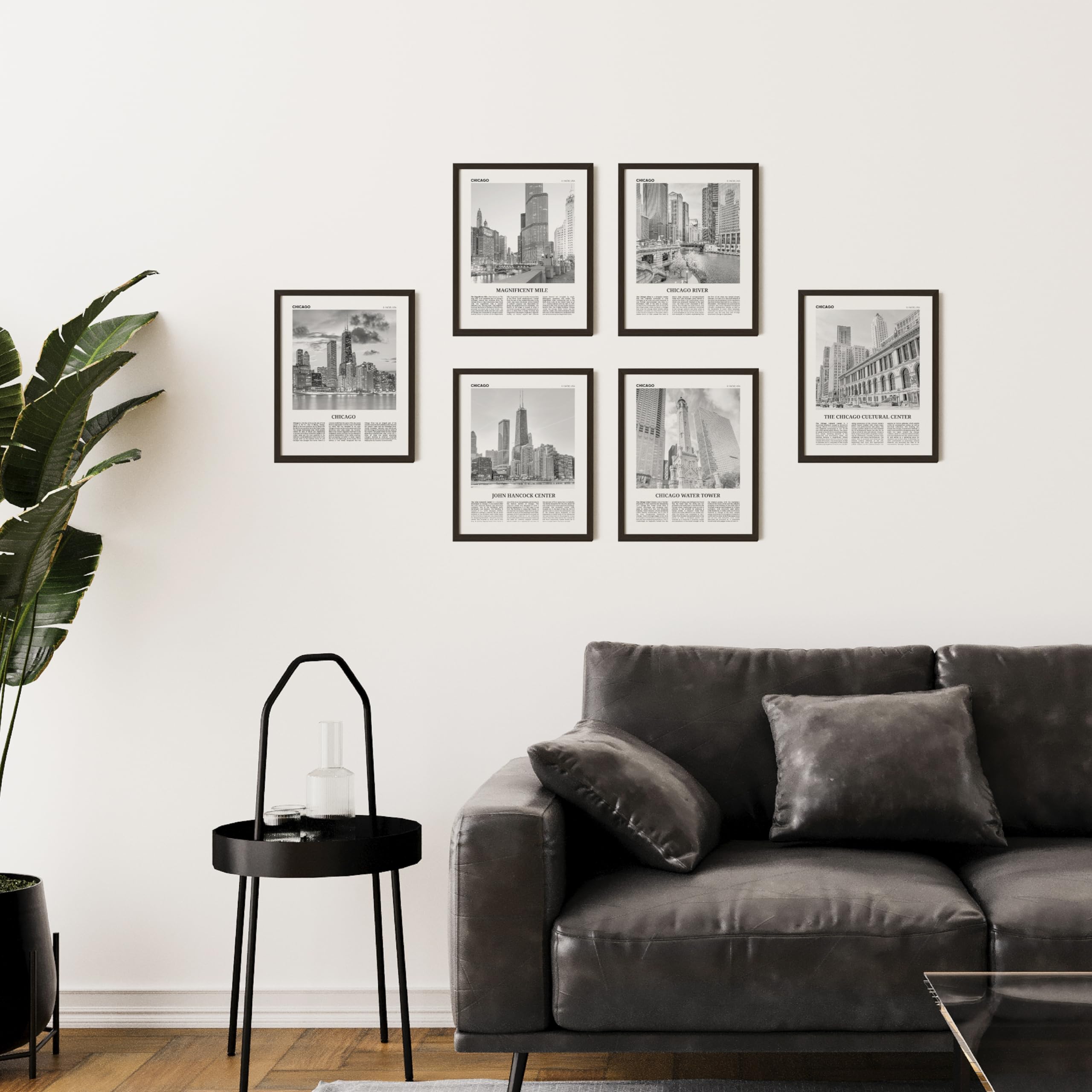 97 Decor Chicago Skyline Wall Art - Black And White Chicago Wall Art, Chicago City Pictures For Wall Decor, Cityscape Poster Lan