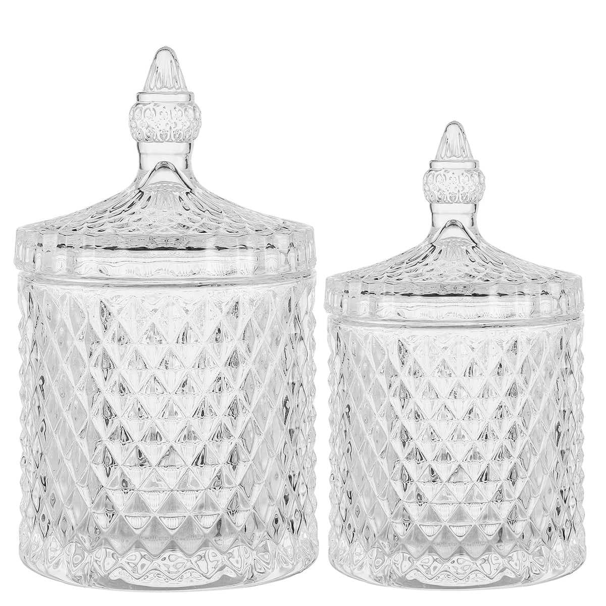 Rejomiik Qtip Holder Glass Apothecary Jars With Lid Bathroom Accessories Vanity Organizers And Makeup Storage For Cotton Swabs,